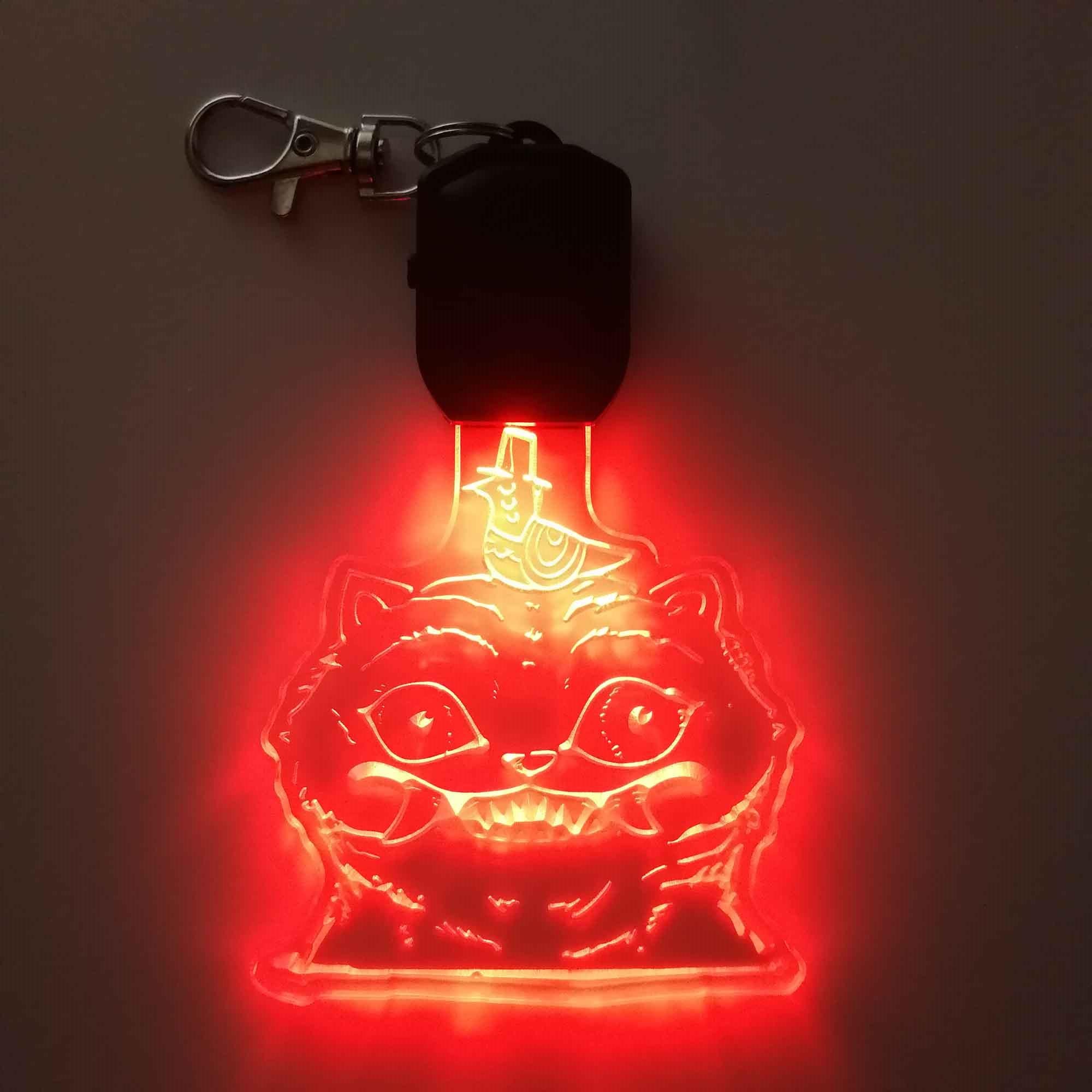 Kpop Demon Hunters Derpy Tiger LED Light Acrylic Keychain