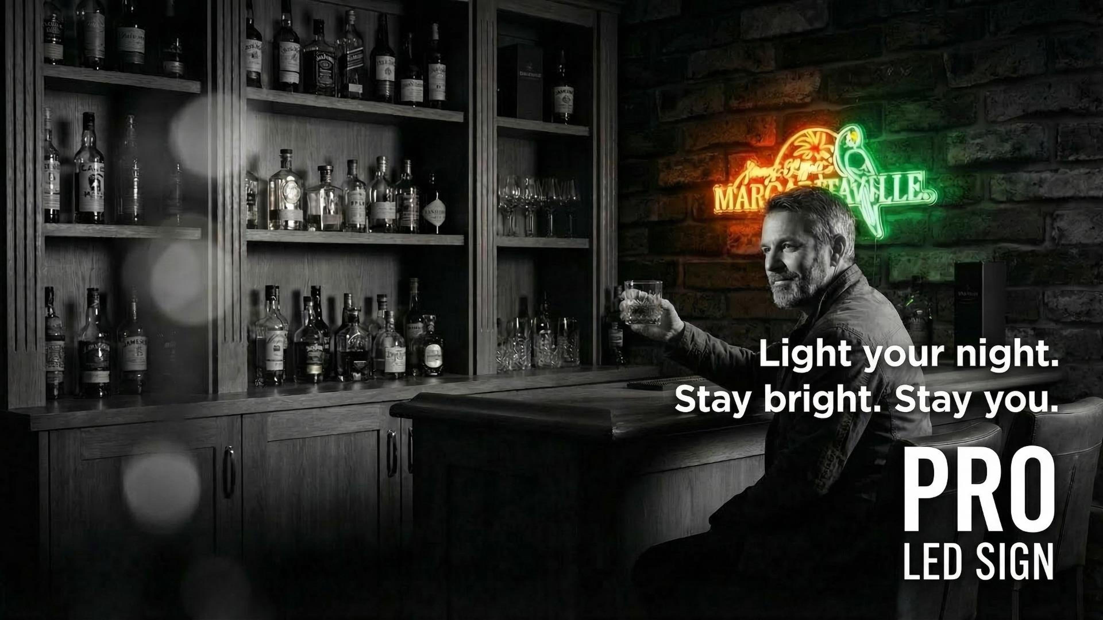 Jimmy Buffett Margaritaville Dynamic RGB Edge Lit LED Sign