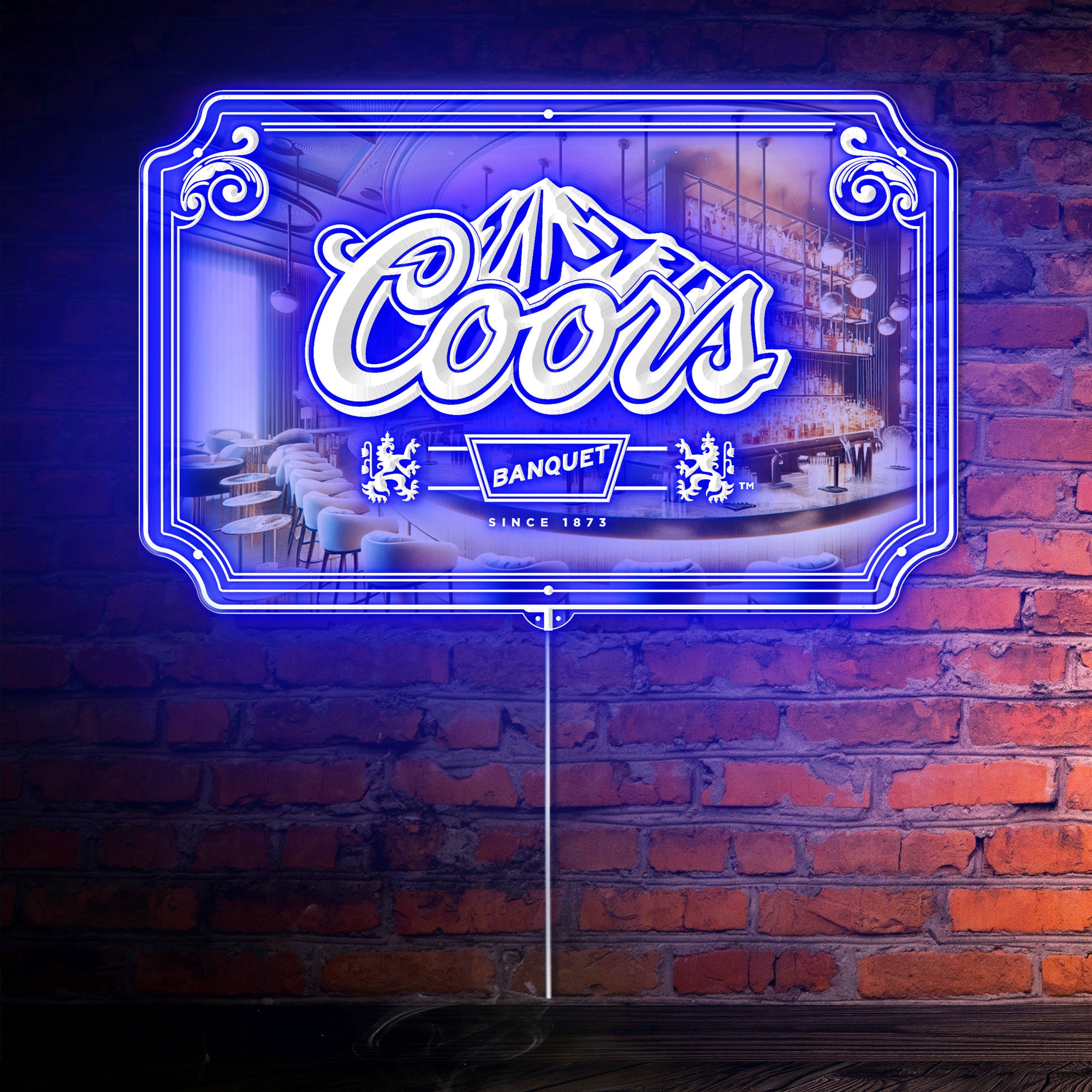 Coors Banquet RGB LED Neon Sign with Elegant Mirror Backing