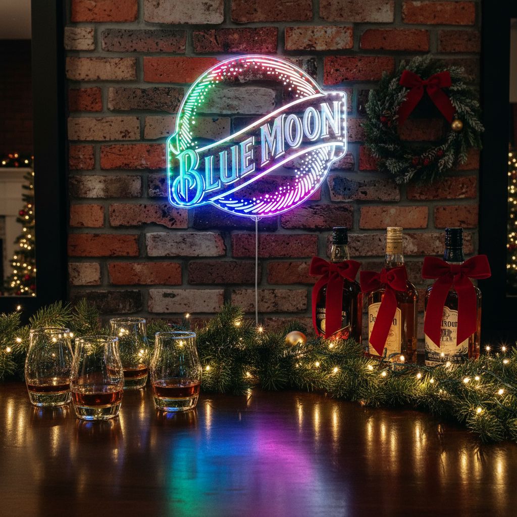 blue moon beer Neon LED Sign with Dynamic RGB Colors