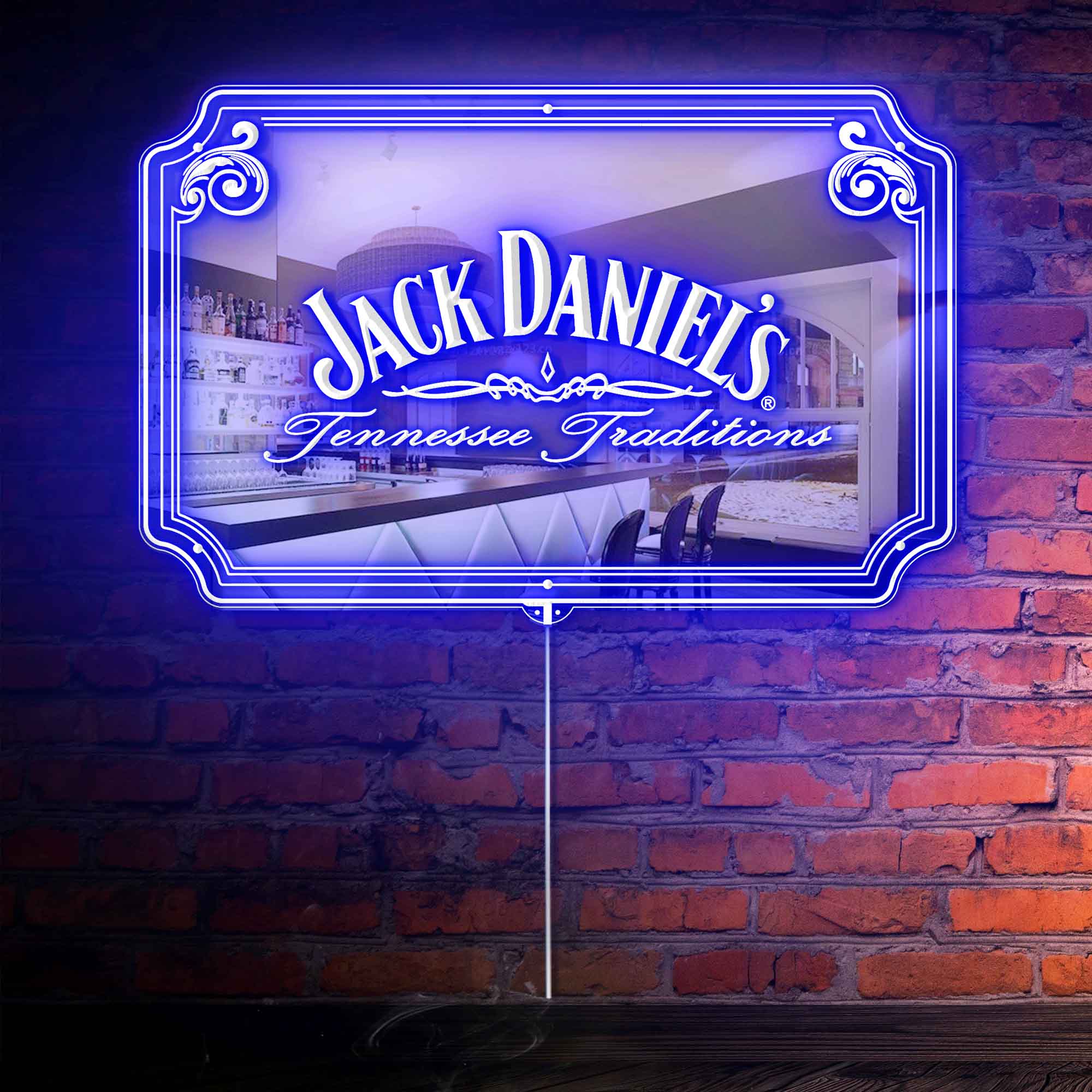 Jack Daniel's RGB LED Neon Sign with Elegant Mirror Backing