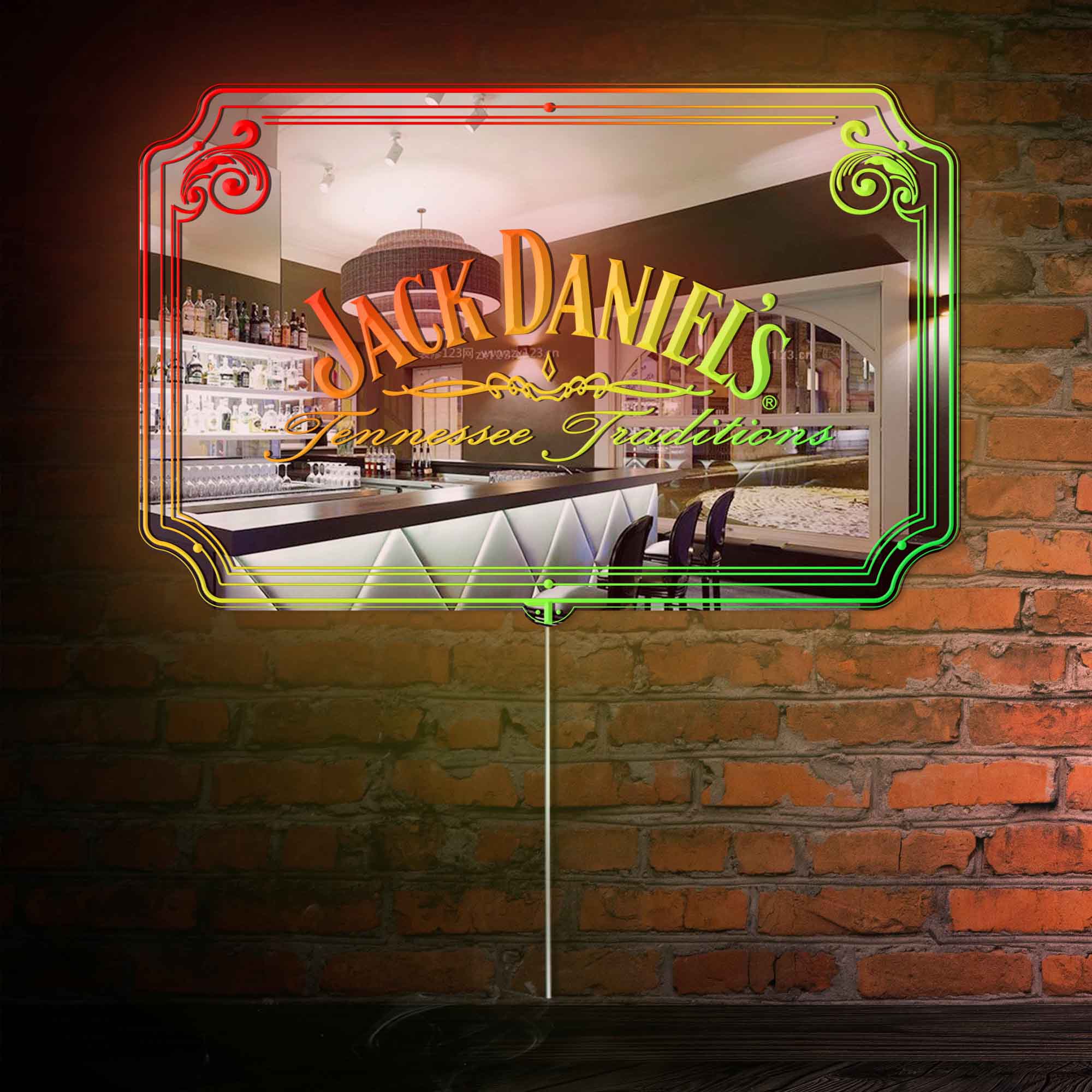 Jack Daniel's RGB LED Neon Sign with Elegant Mirror Backing