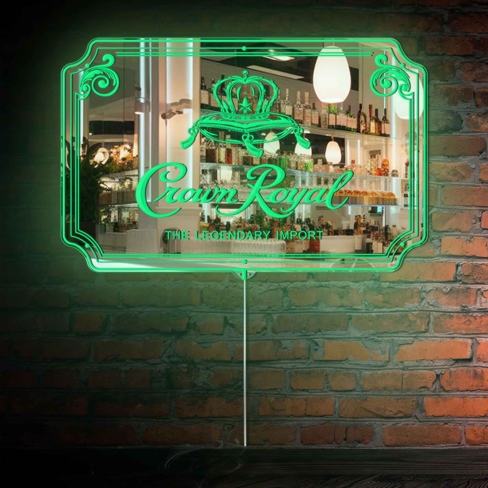 Crown Royal RGB LED Neon Sign with Elegant Mirror Backing