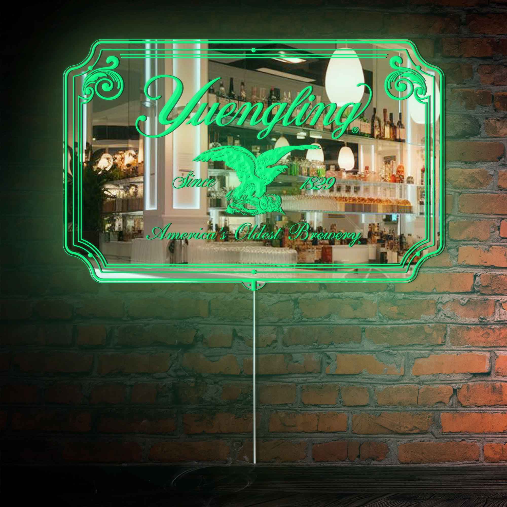 Yuengling Beer RGB LED Neon Sign with Elegant Mirror Backing