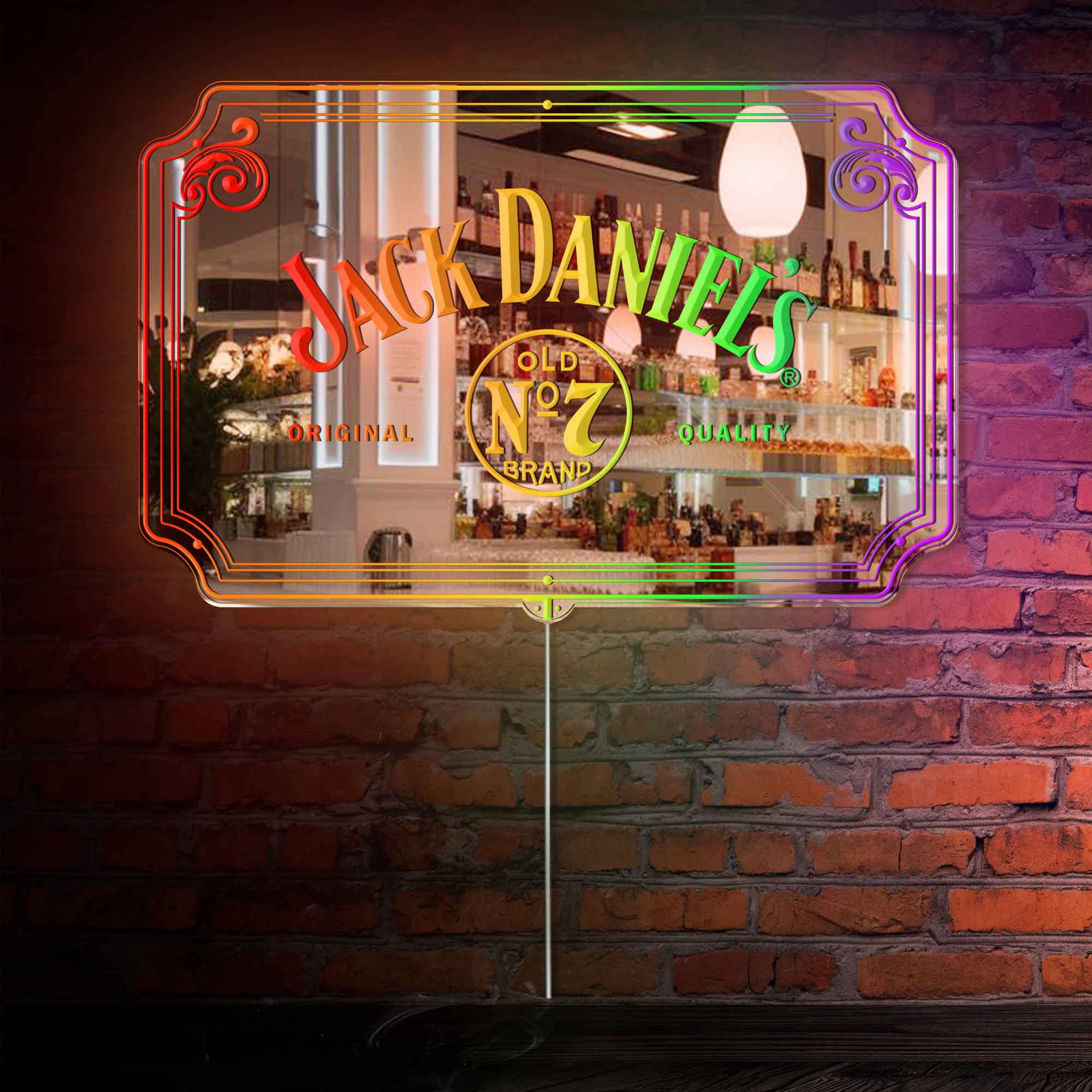 Jack Daniel's RGB LED Neon Sign with Elegant Mirror Backing