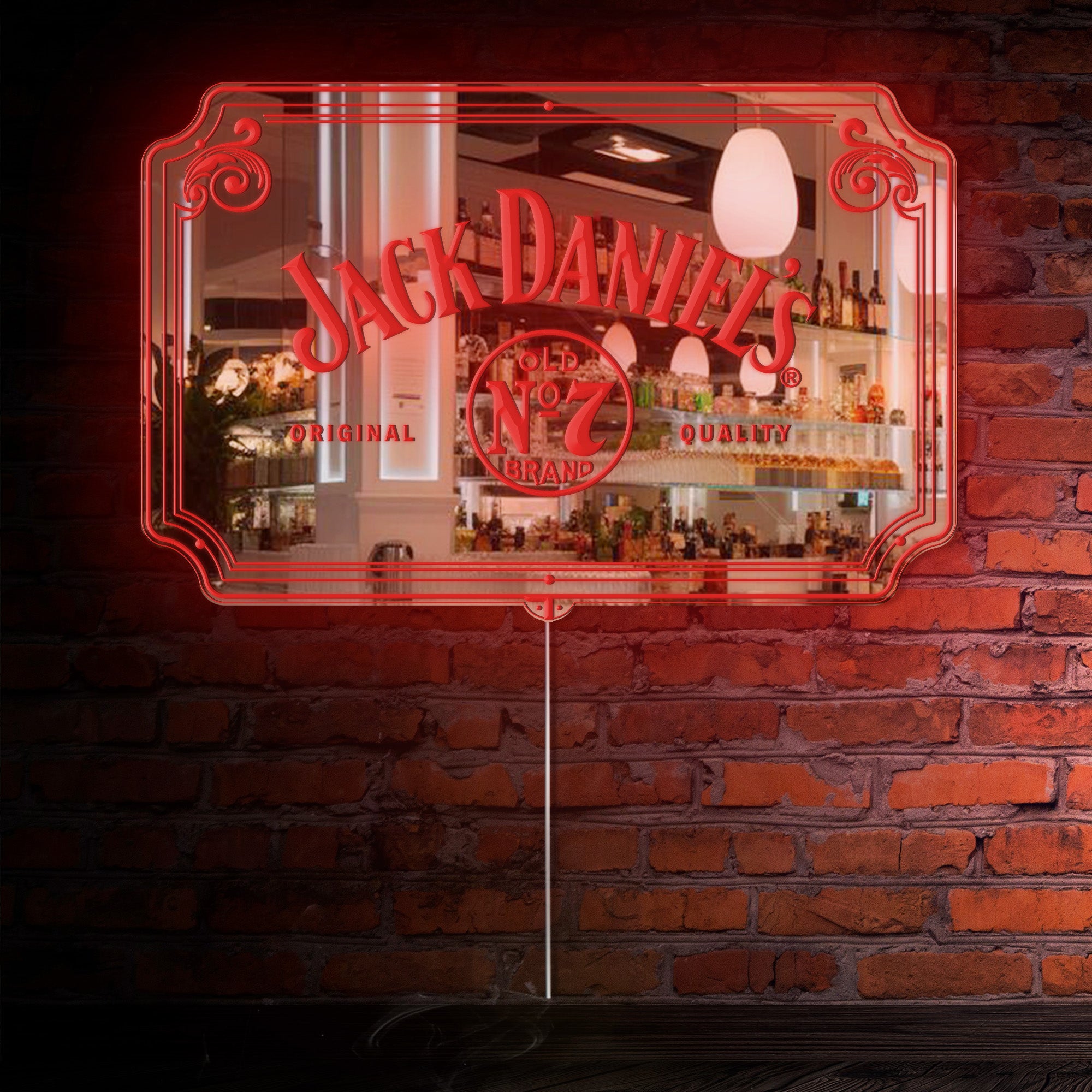 Jack Daniel's Bar RGB LED Neon Sign with Elegant Mirror Backing