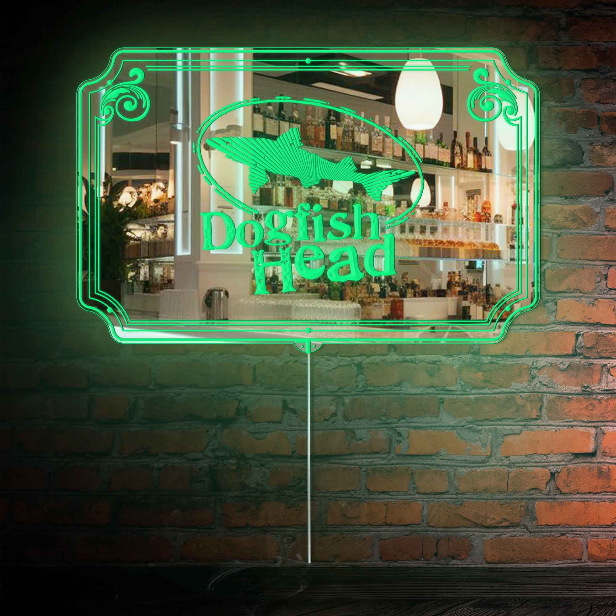 Dogfish Head RGB LED Neon Sign with Elegant Mirror Backing