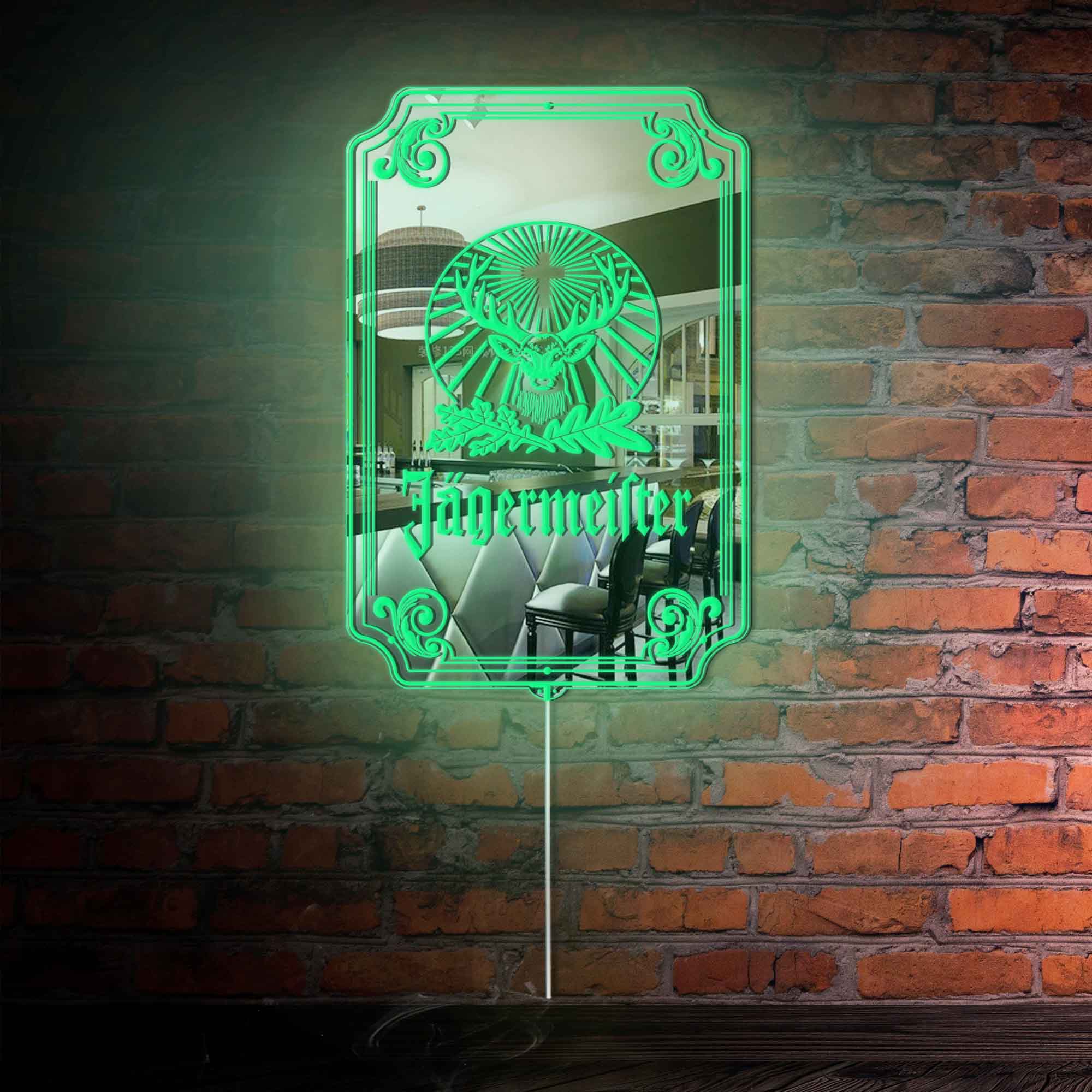 Jagermeister RGB LED Neon Sign with Elegant Mirror Backing