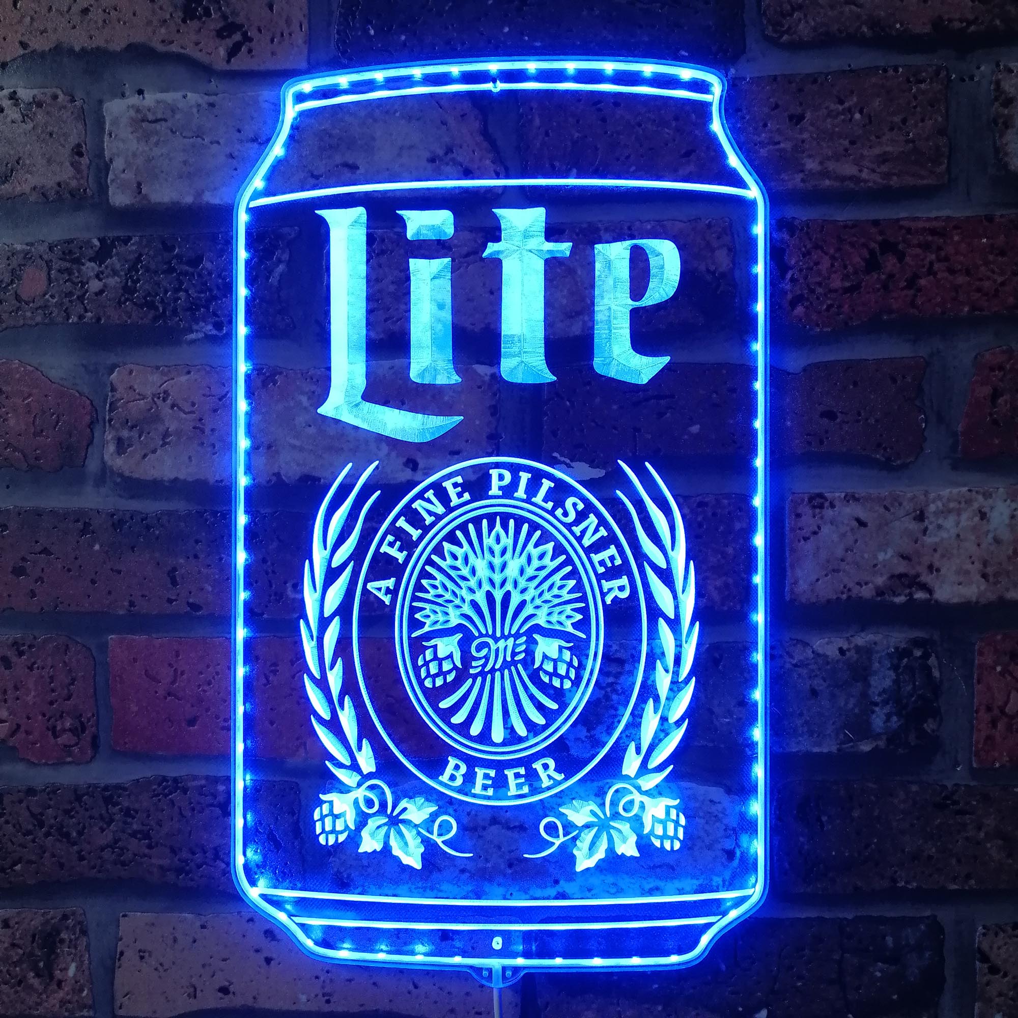 Miller Lite Beer Bar Neon RGB Edge Lit LED Sign