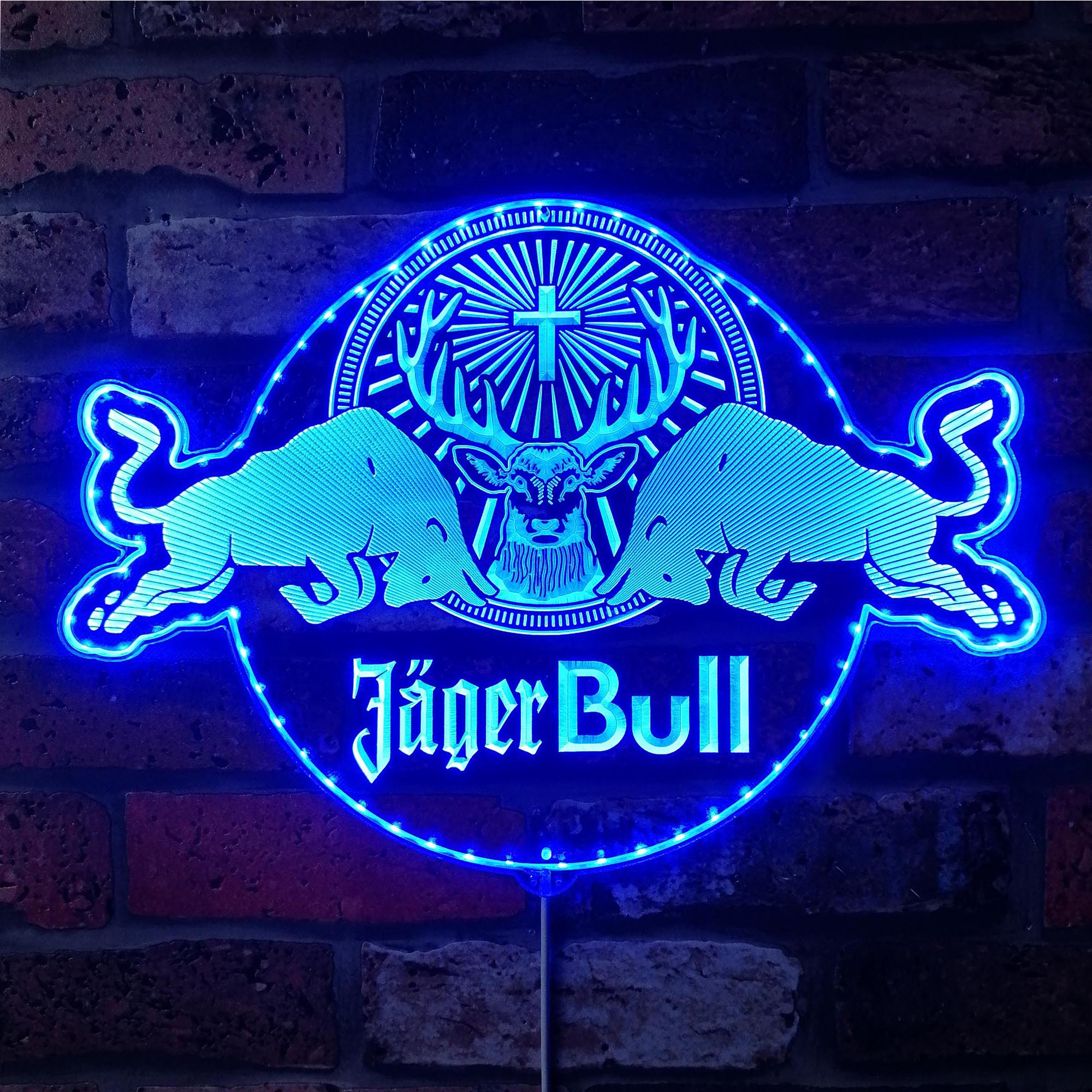 Jager Red Bull Dynamic RGB Edge Lit LED Sign