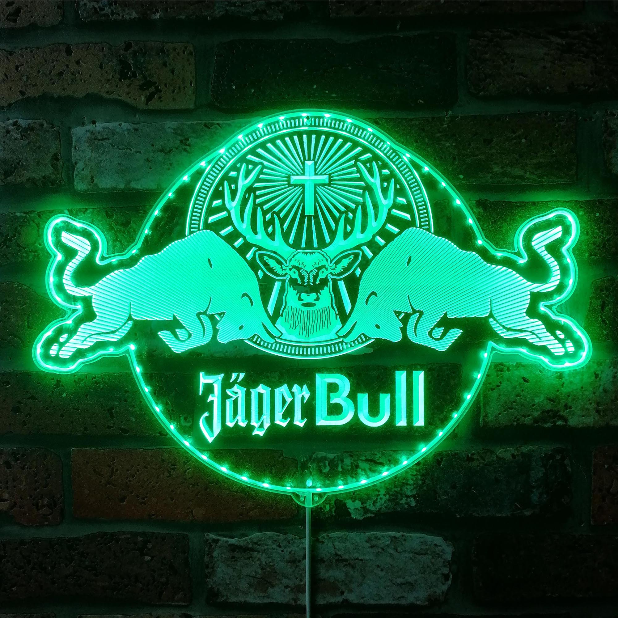 Jager Red Bull Dynamic RGB Edge Lit LED Sign