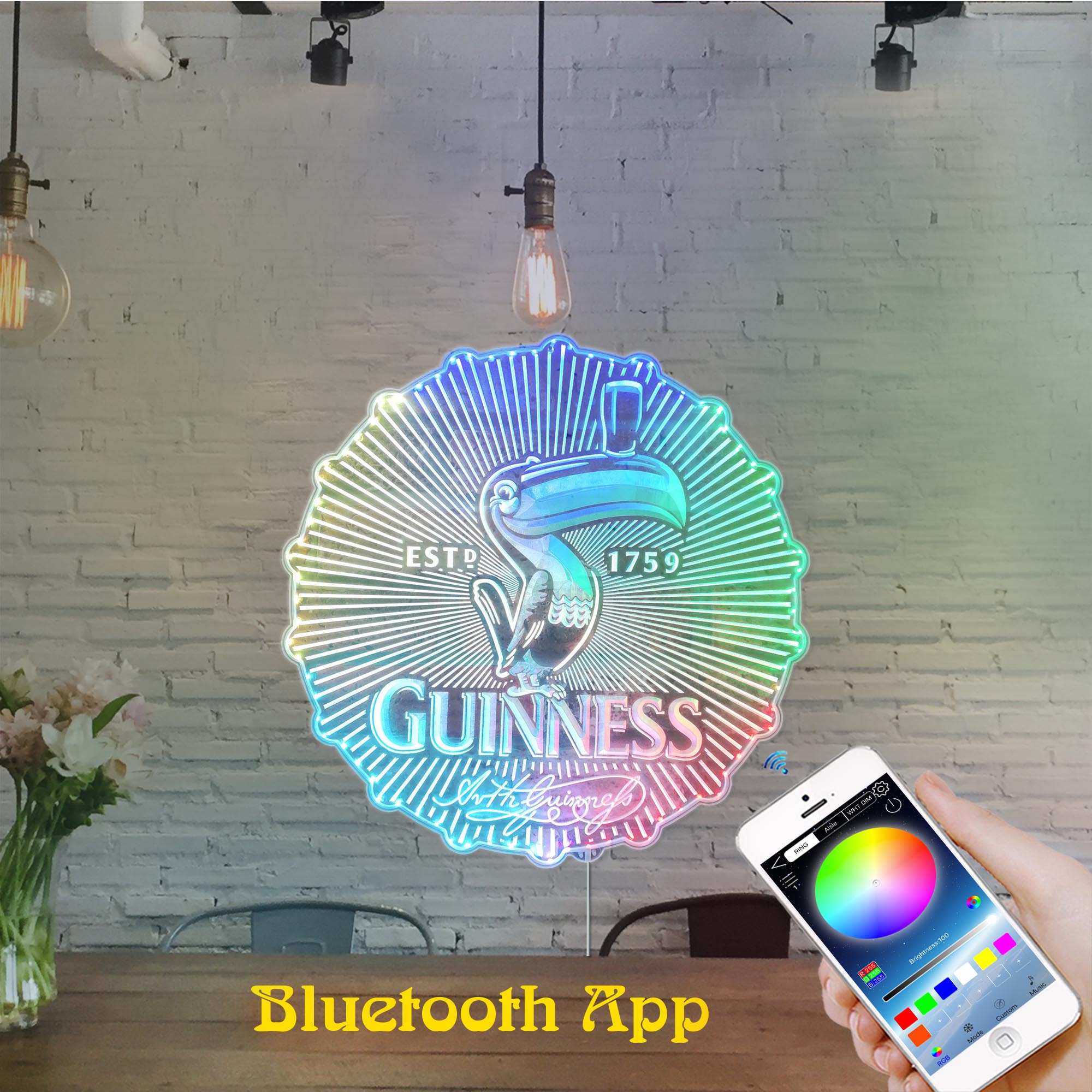 Guinness 1759 Dynamic RGB Edge Lit LED Sign