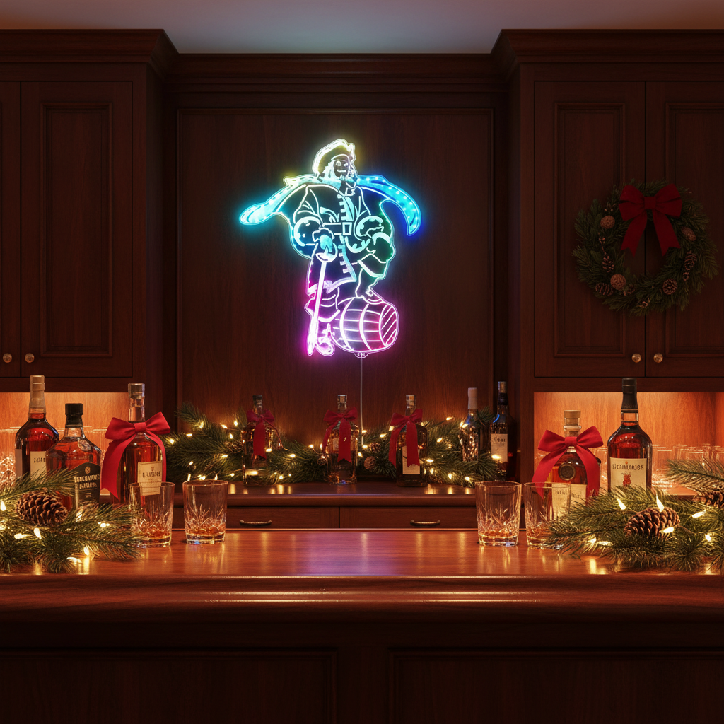 Captain Morgan Rum Bar Neon LED Sign with Dynamic RGB Colors