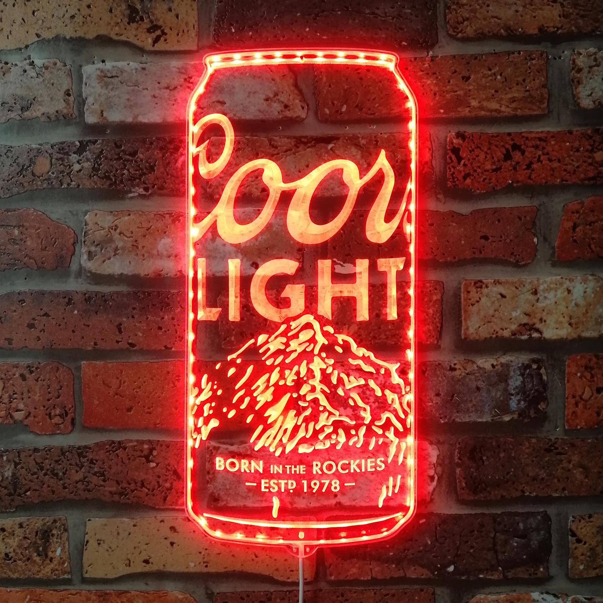 Coors Light Beer Can Dynamic RGB Edge Lit LED Sign