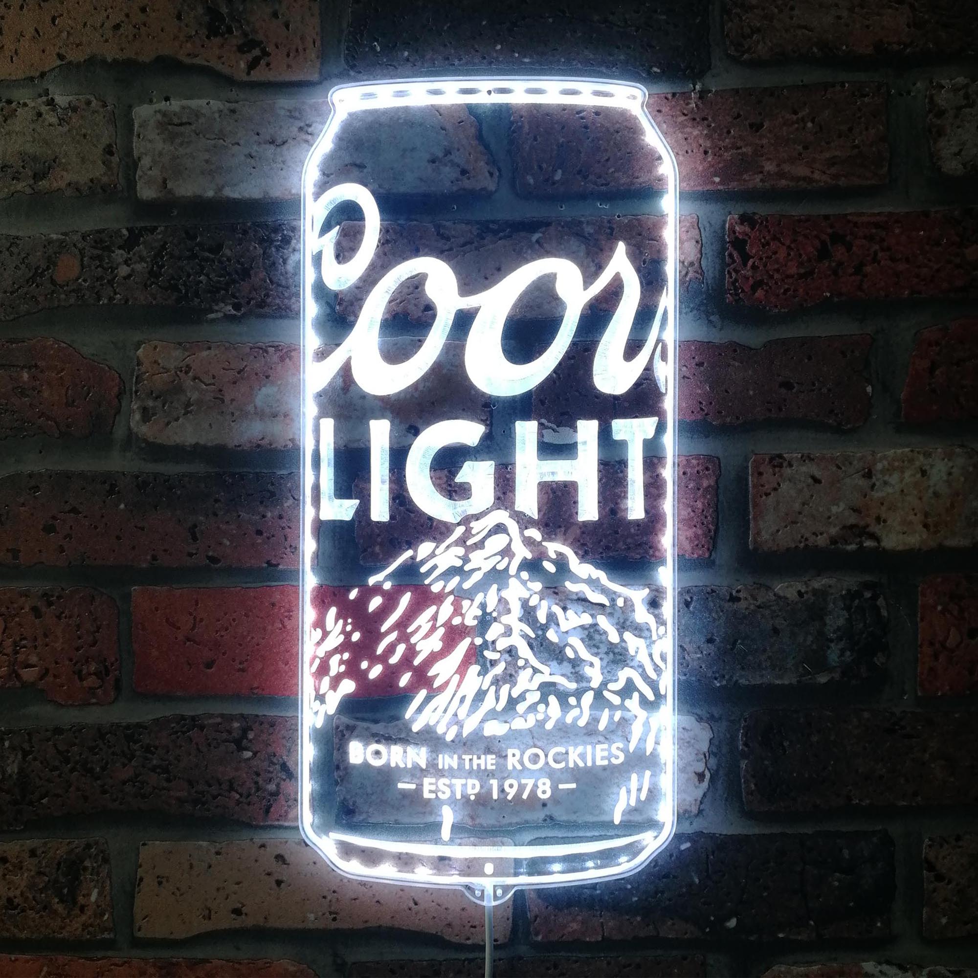 Coors Light Beer Can Dynamic RGB Edge Lit LED Sign