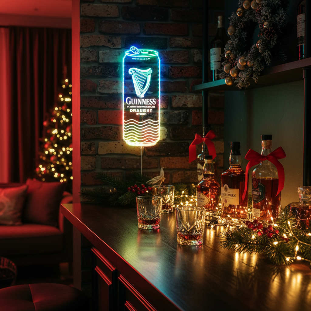Guinness Beer Can Neon LED Sign with Dynamic RGB Colors