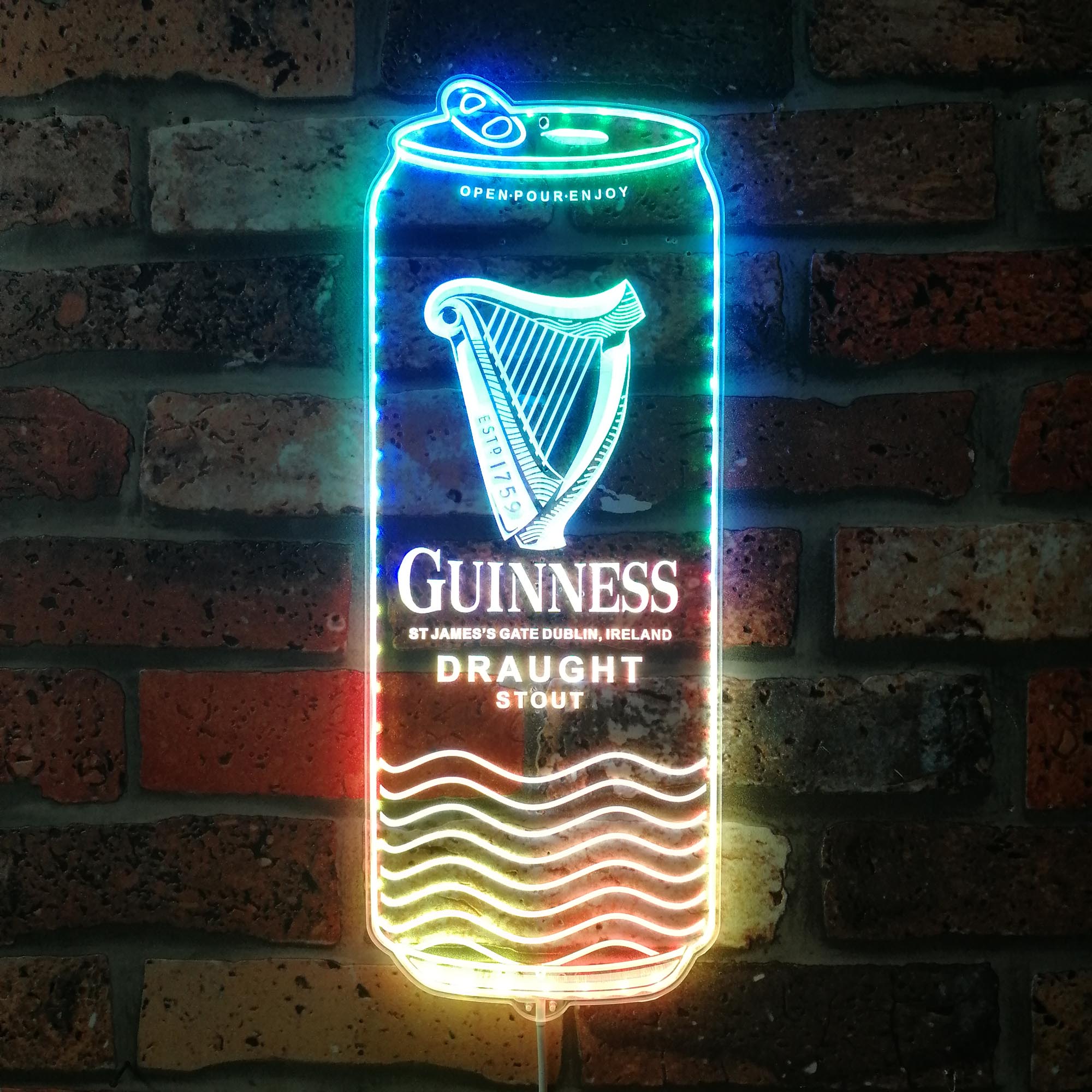 Guinness Beer Can Dynamic RGB Edge Lit LED Sign