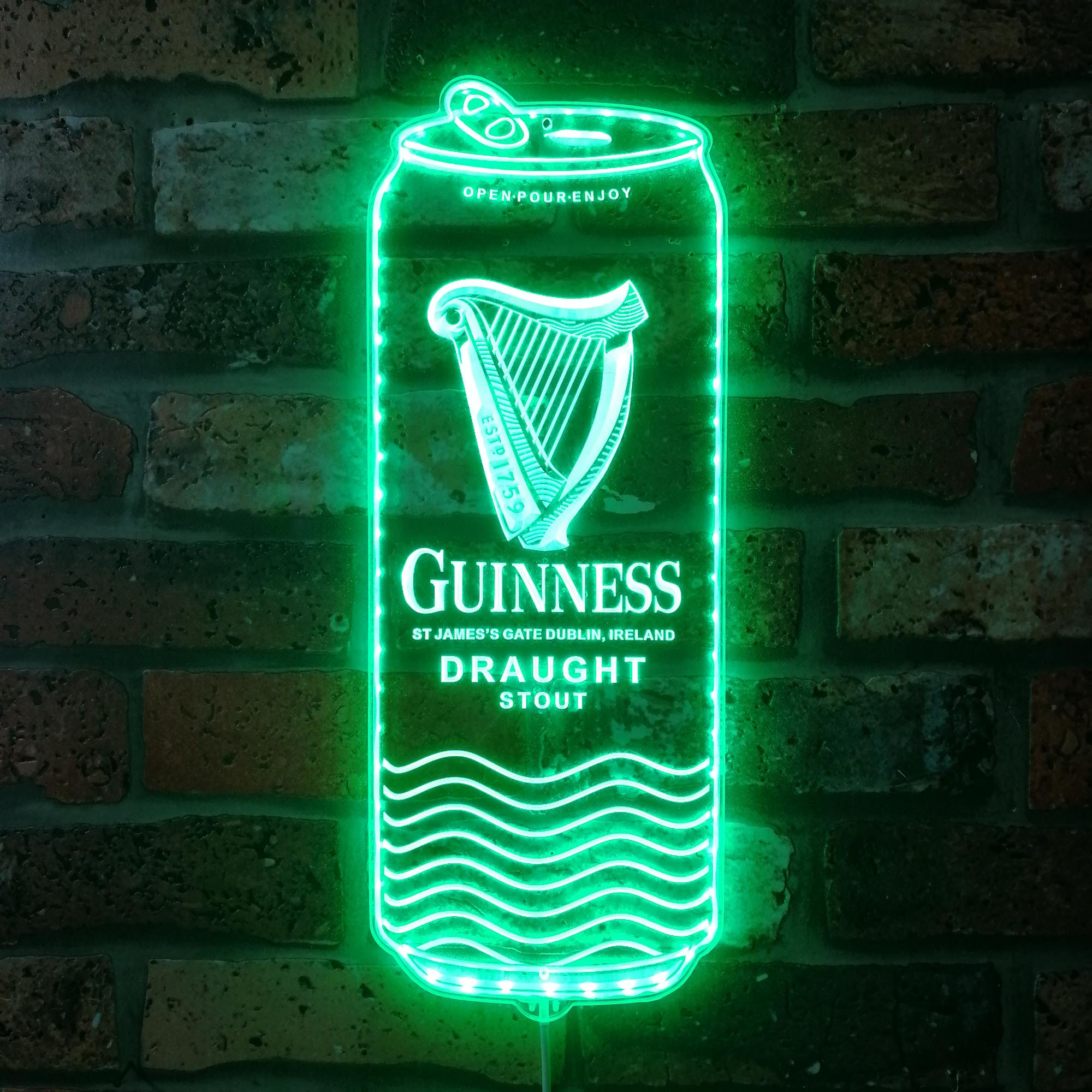 Guinness Beer Can Dynamic RGB Edge Lit LED Sign