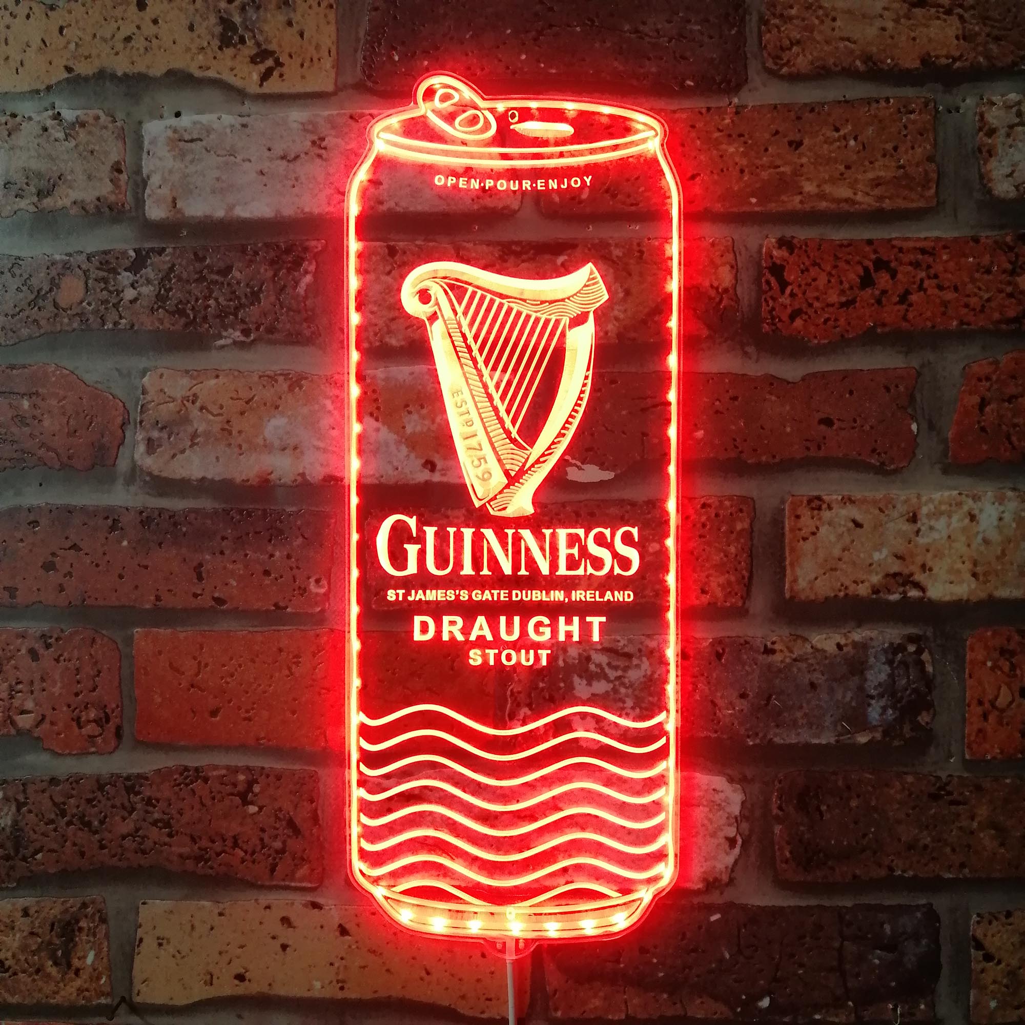 Guinness Beer Can Dynamic RGB Edge Lit LED Sign