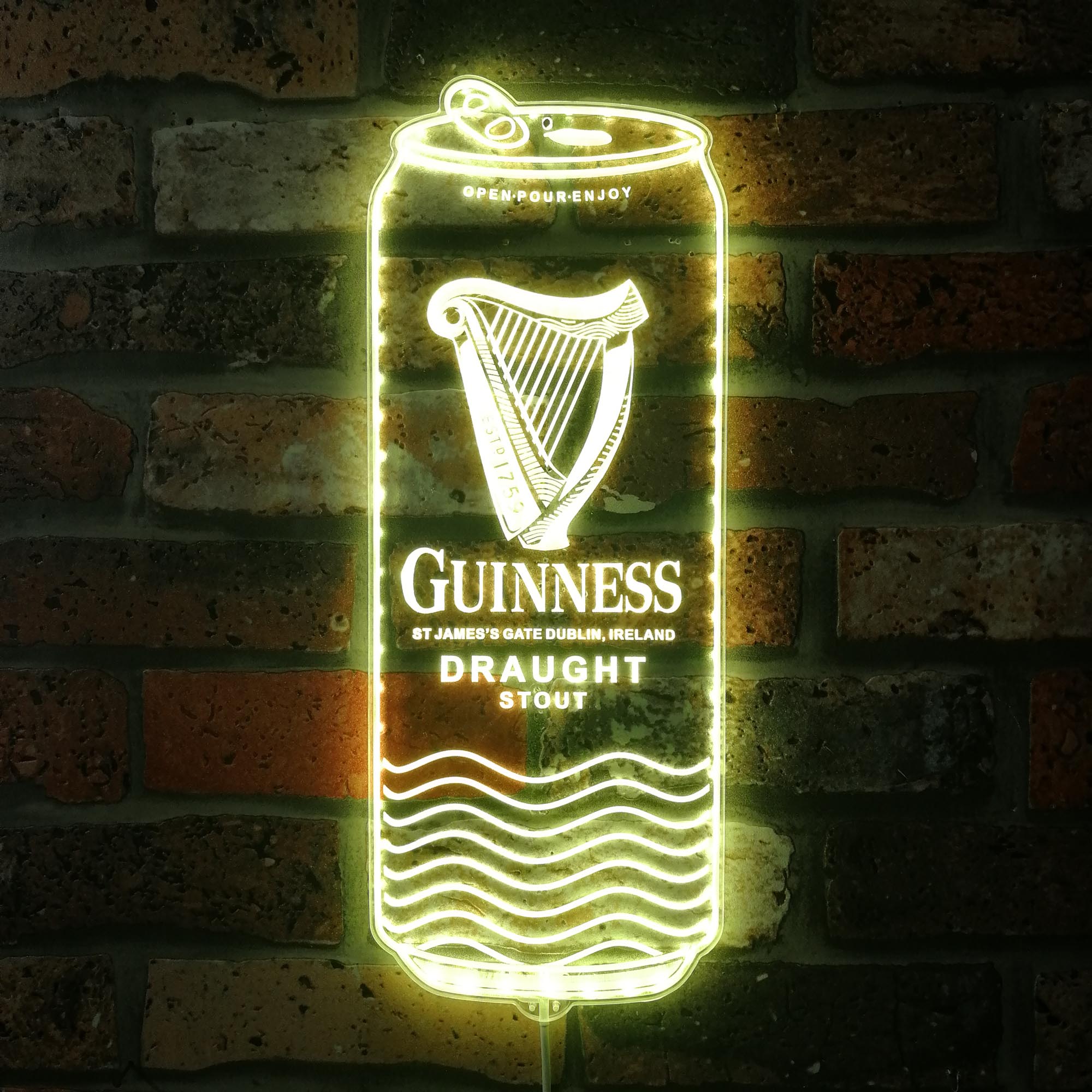 Guinness Beer Can Dynamic RGB Edge Lit LED Sign