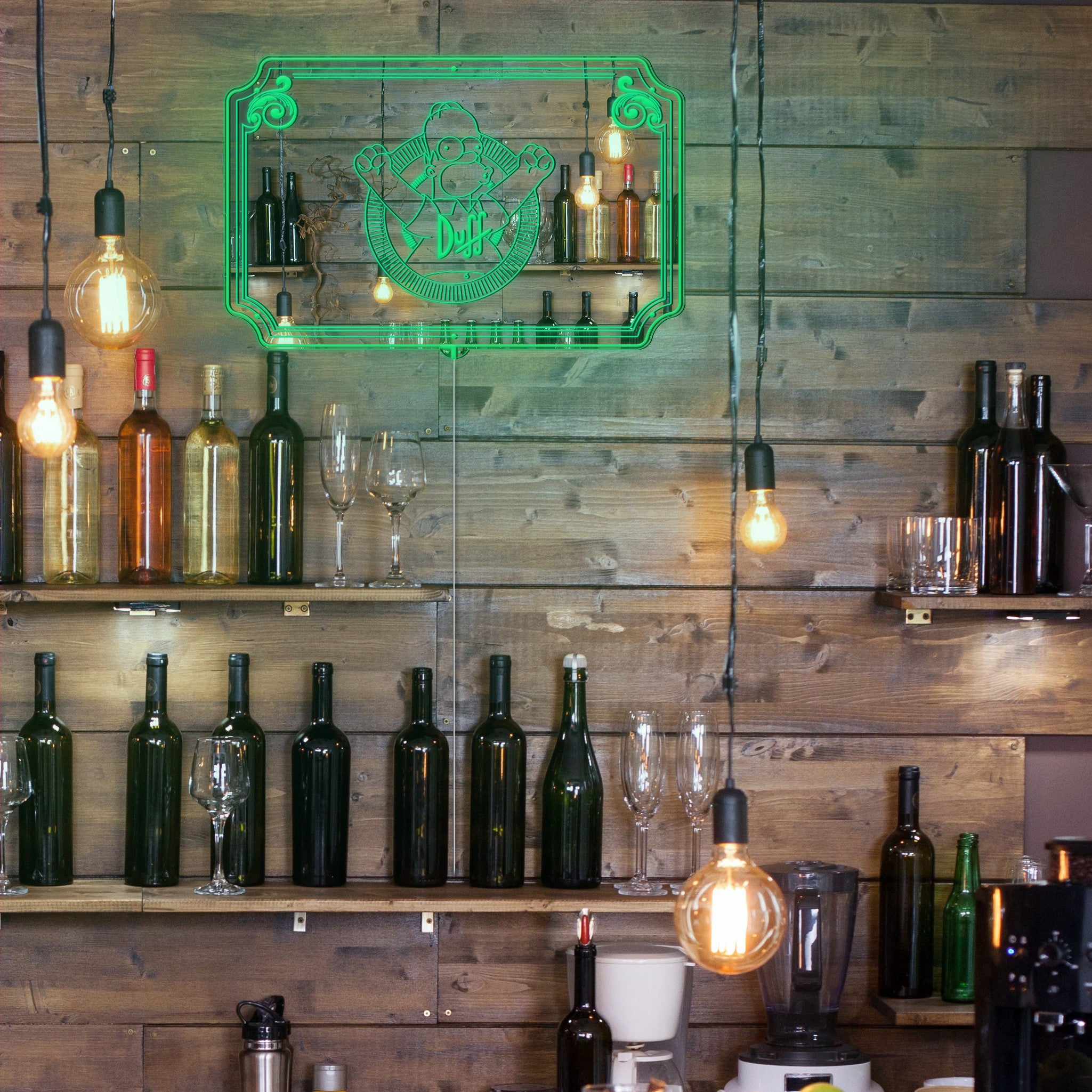 Duff Beer Simpson RGB LED Neon Sign with Elegant Mirror Backing