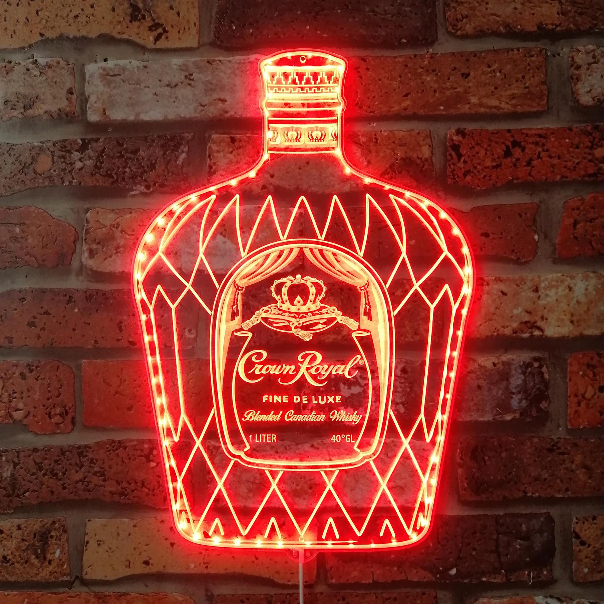 Crown Royal Bottle Dynamic RGB Edge Lit LED Sign