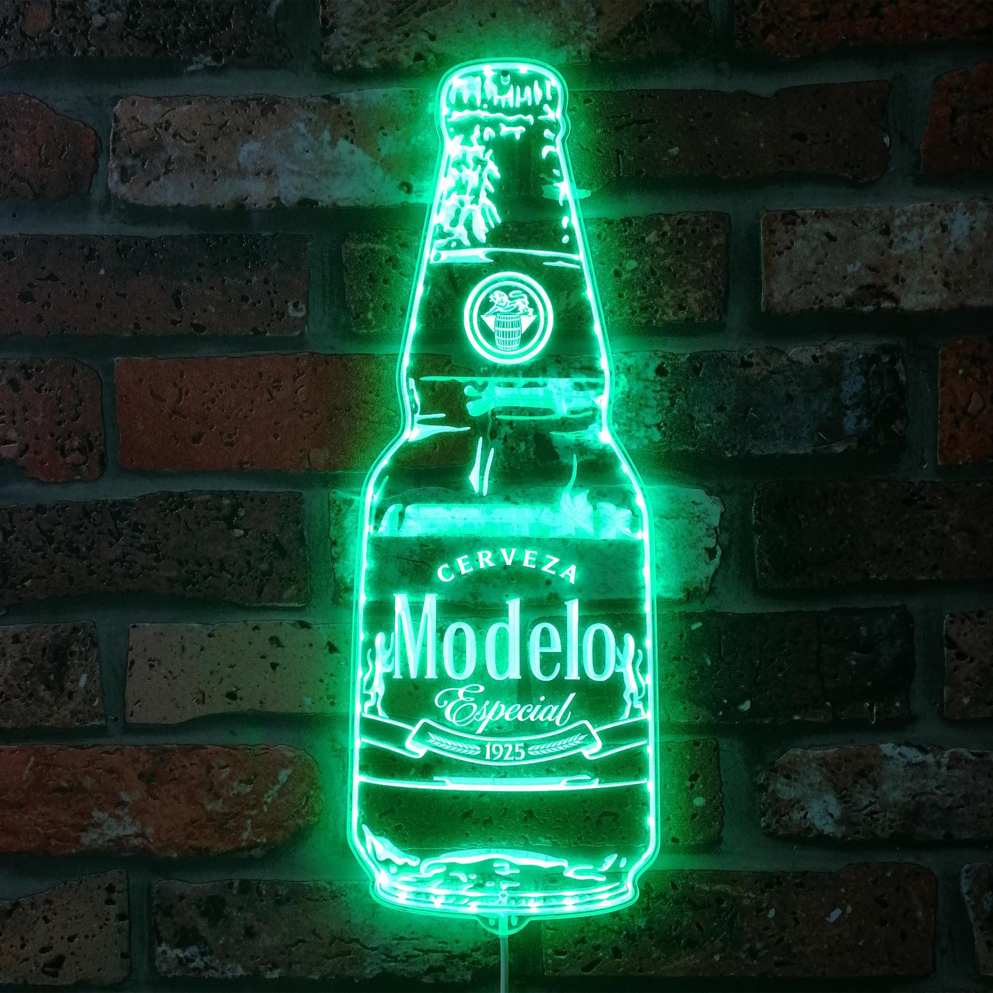 Modelo Cerveza Bottle Dynamic RGB Edge Lit LED Sign