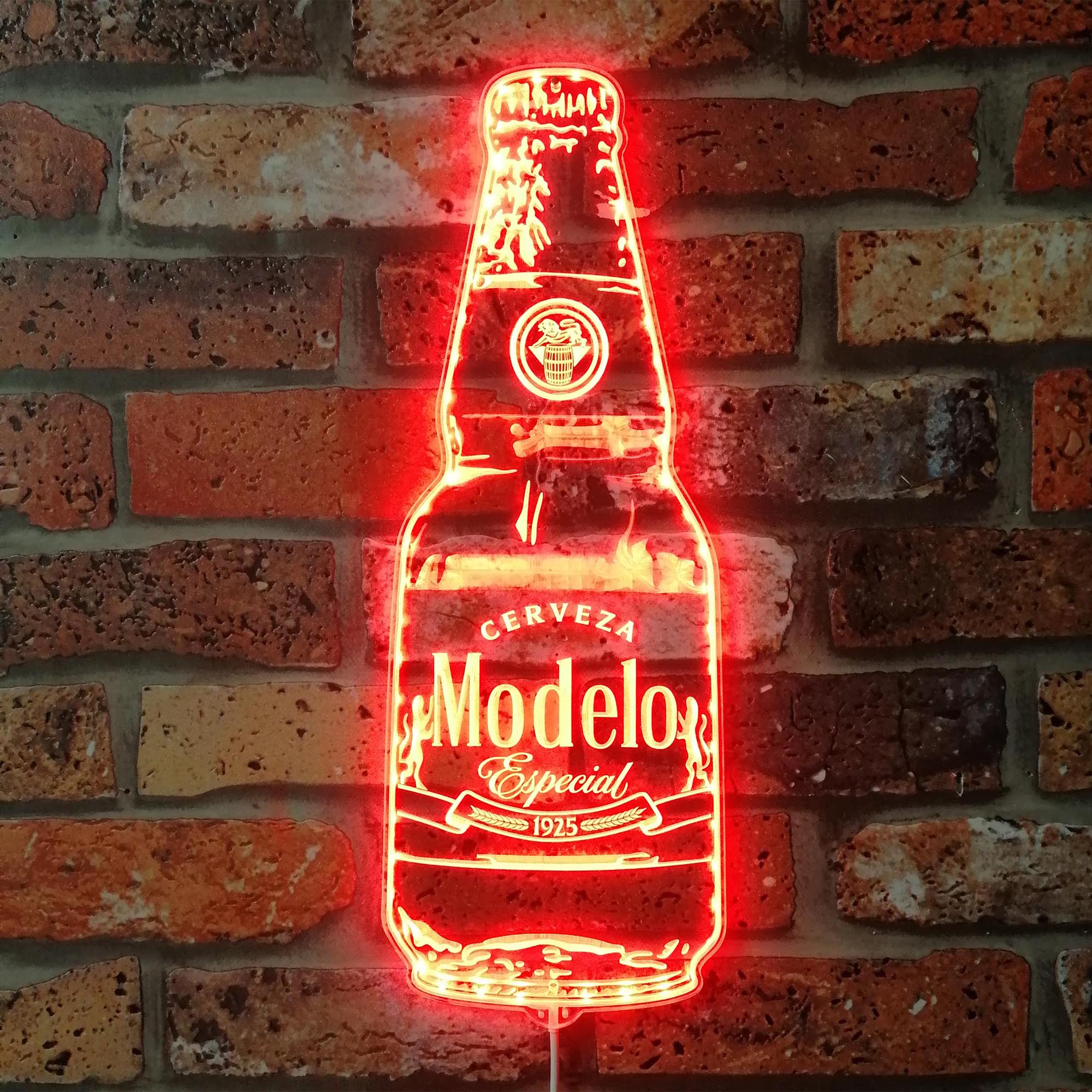 Modelo Cerveza Bottle Dynamic RGB Edge Lit LED Sign