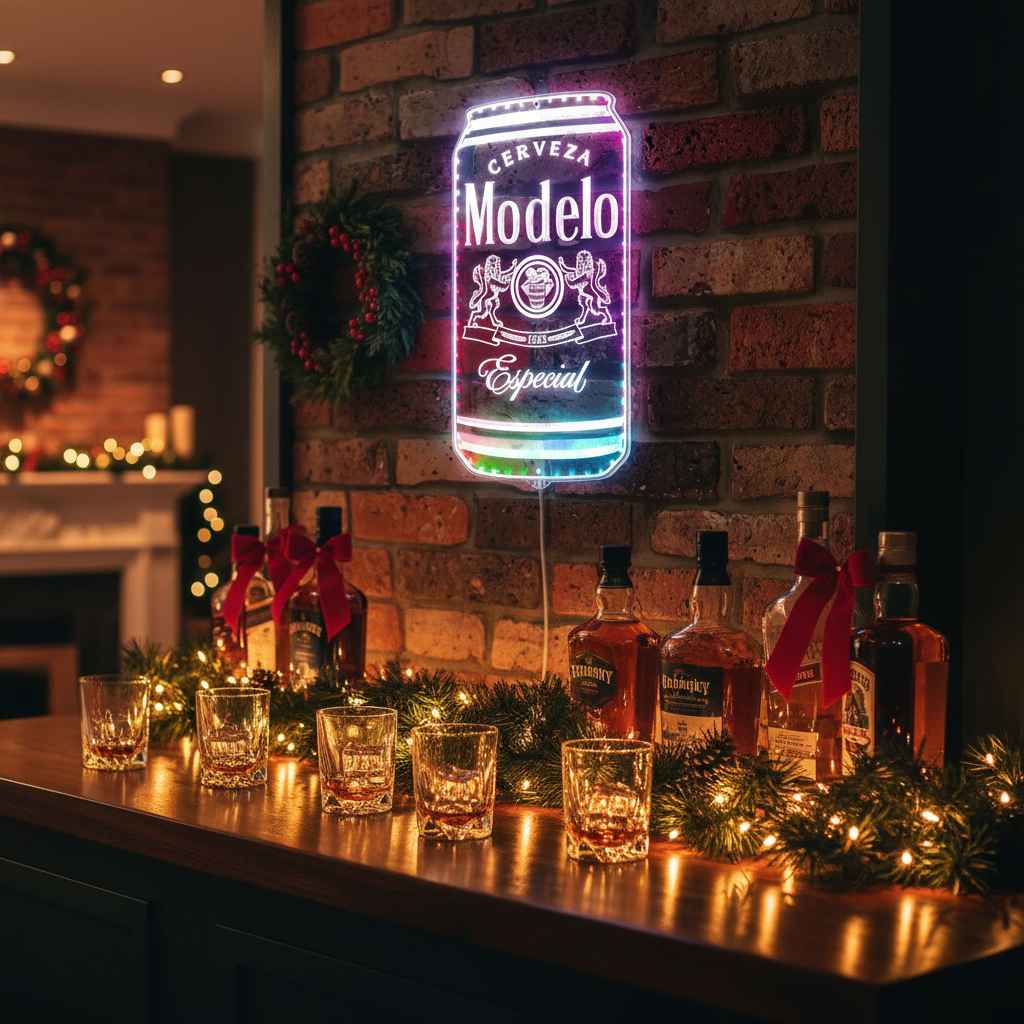 Modelo Cerveza Can Neon LED Sign with Dynamic RGB Colors