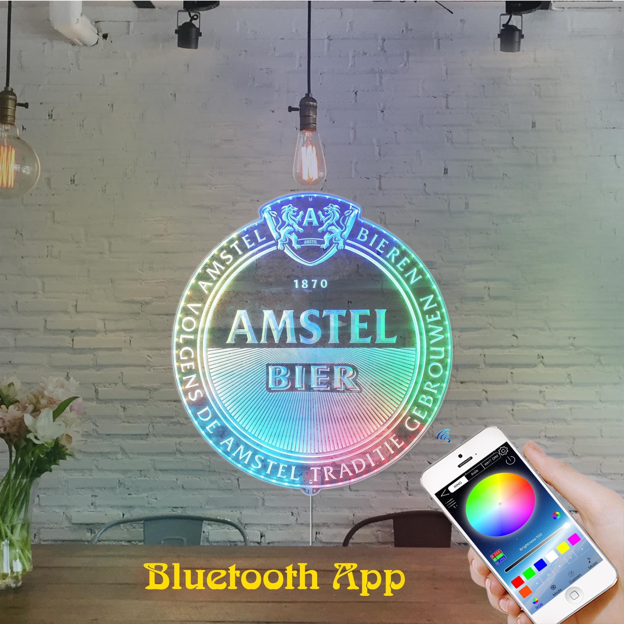 Amstel Brewery Bar RGB Edge Lit LED Sign