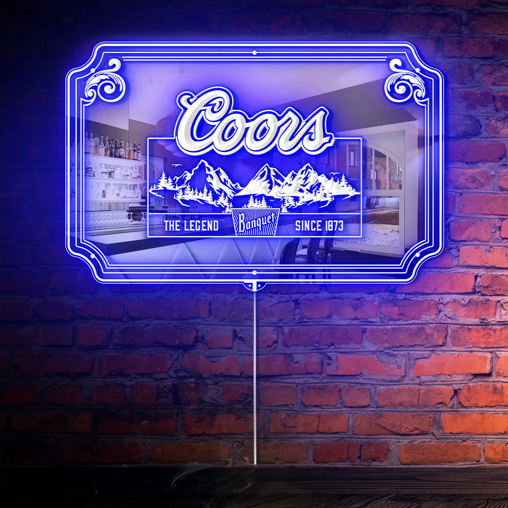 Coors Banquet the Legend RGB LED Neon Sign with Elegant Mirror Backing