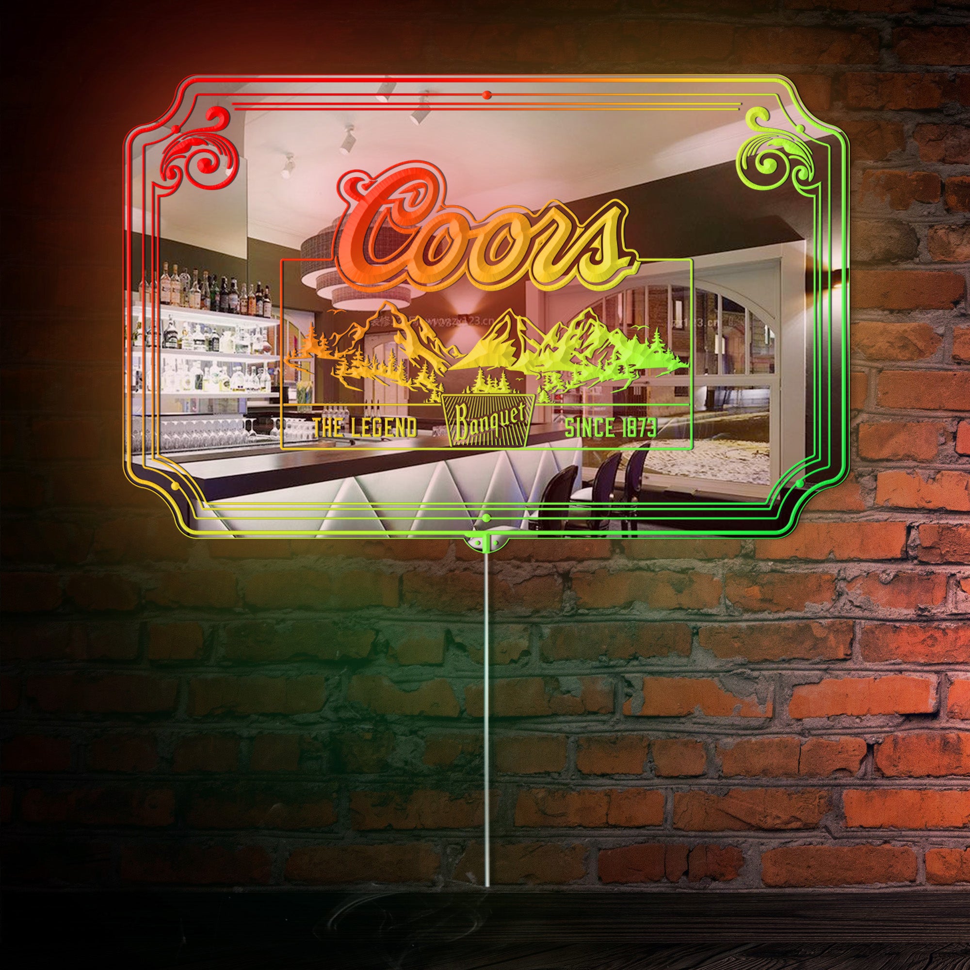 Coors Banquet the Legend RGB LED Neon Sign with Elegant Mirror Backing