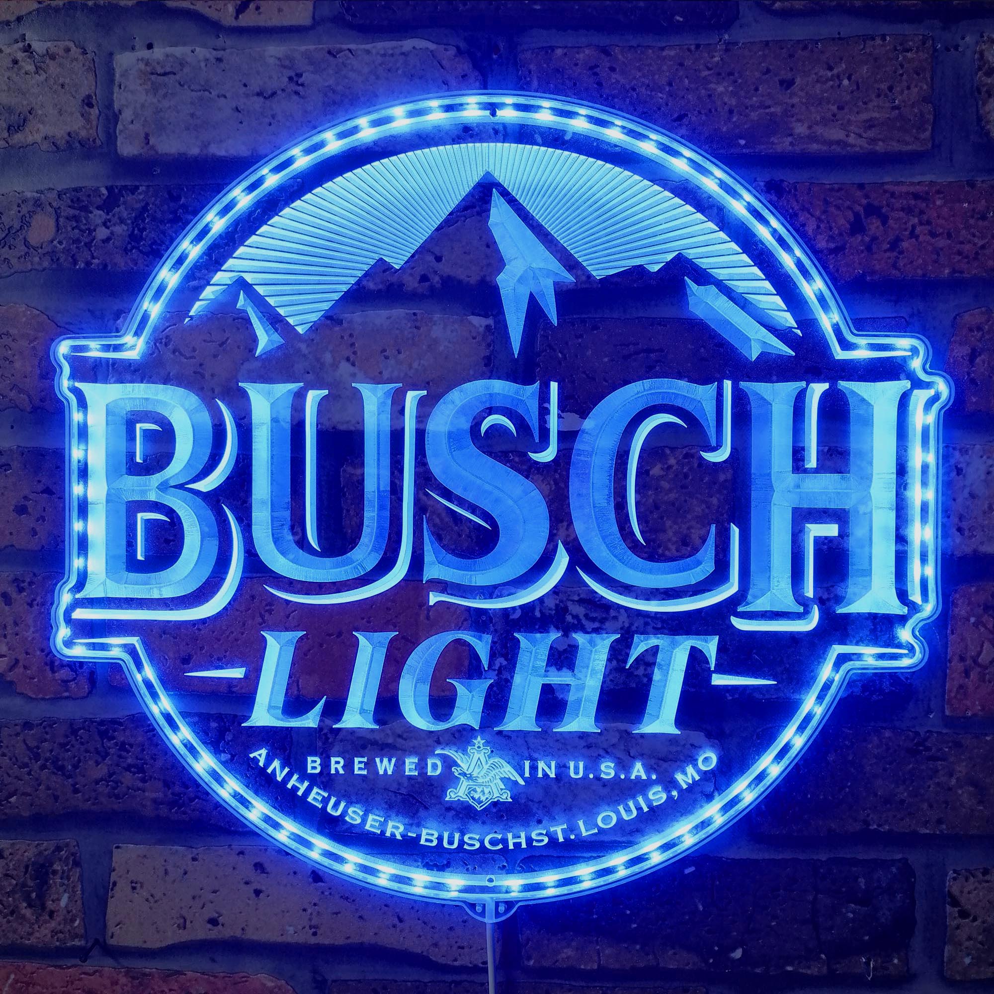 Busch Light Mountain Home Bar RGB Edge Lit LED Sign