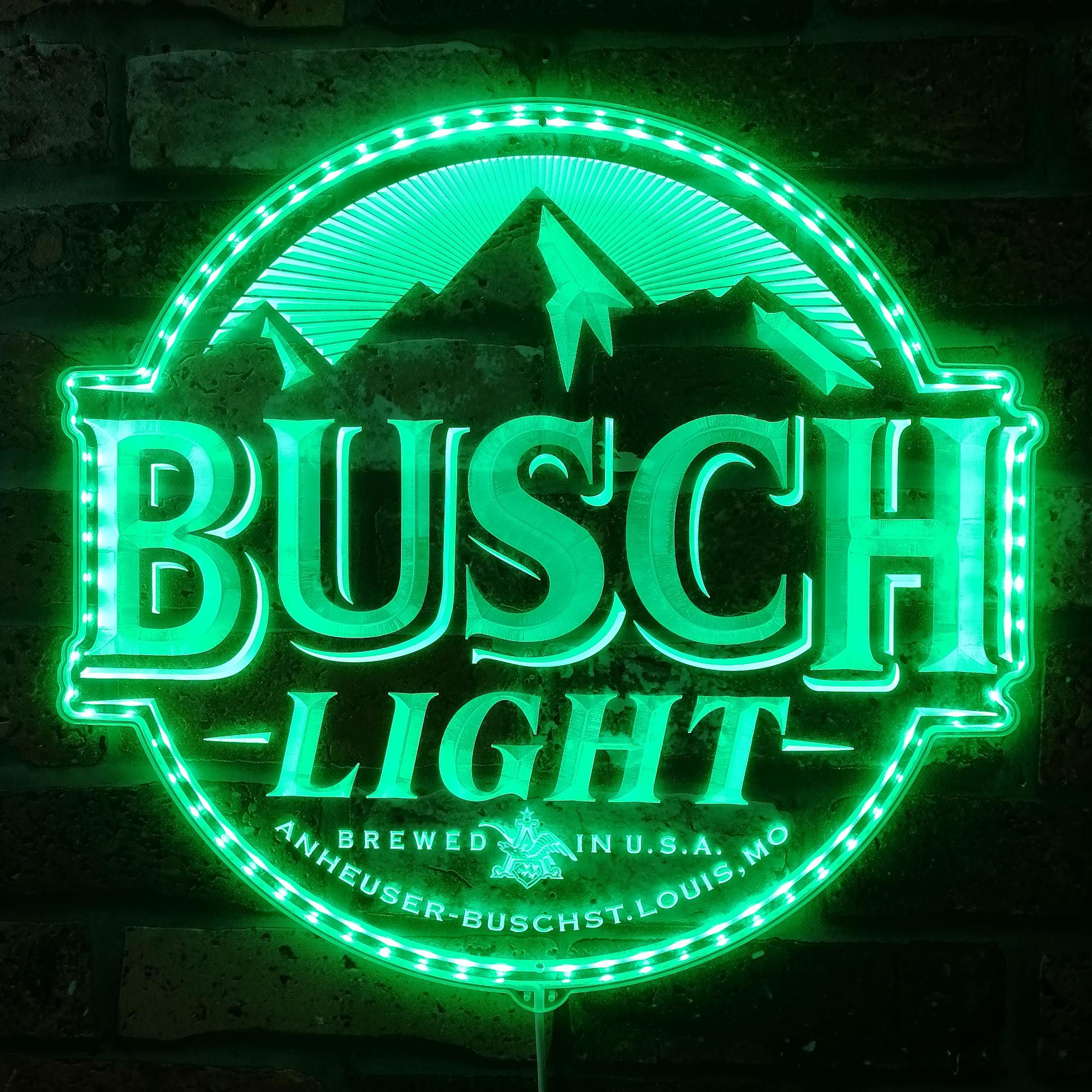 Busch Light Mountain Home Bar RGB Edge Lit LED Sign