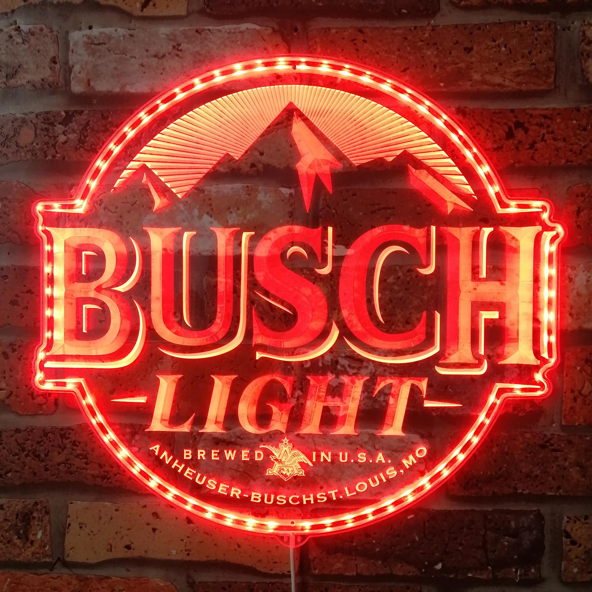 Busch Light Mountain Home Bar RGB Edge Lit LED Sign