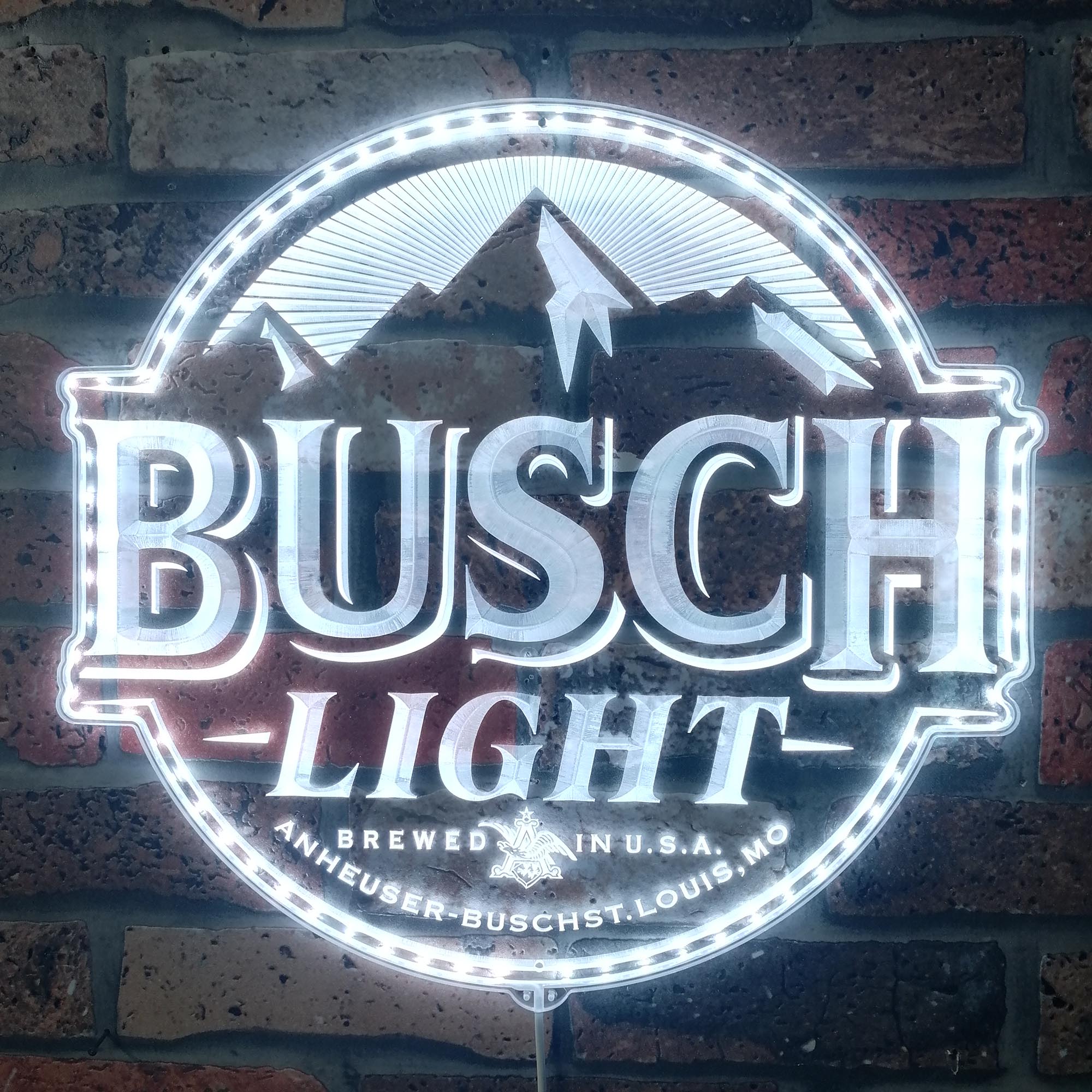 Busch Light Mountain Home Bar RGB Edge Lit LED Sign