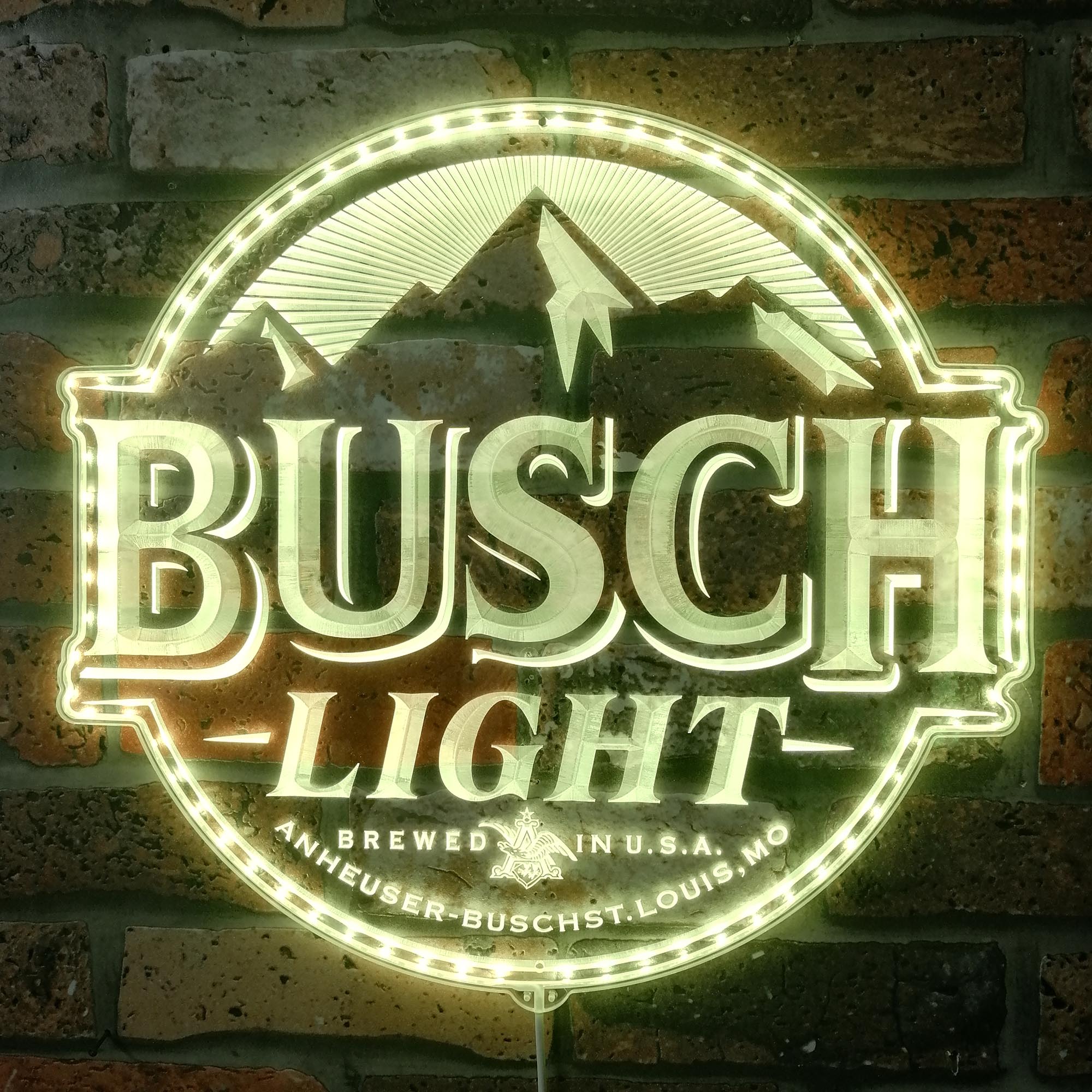 Busch Light Mountain Home Bar RGB Edge Lit LED Sign