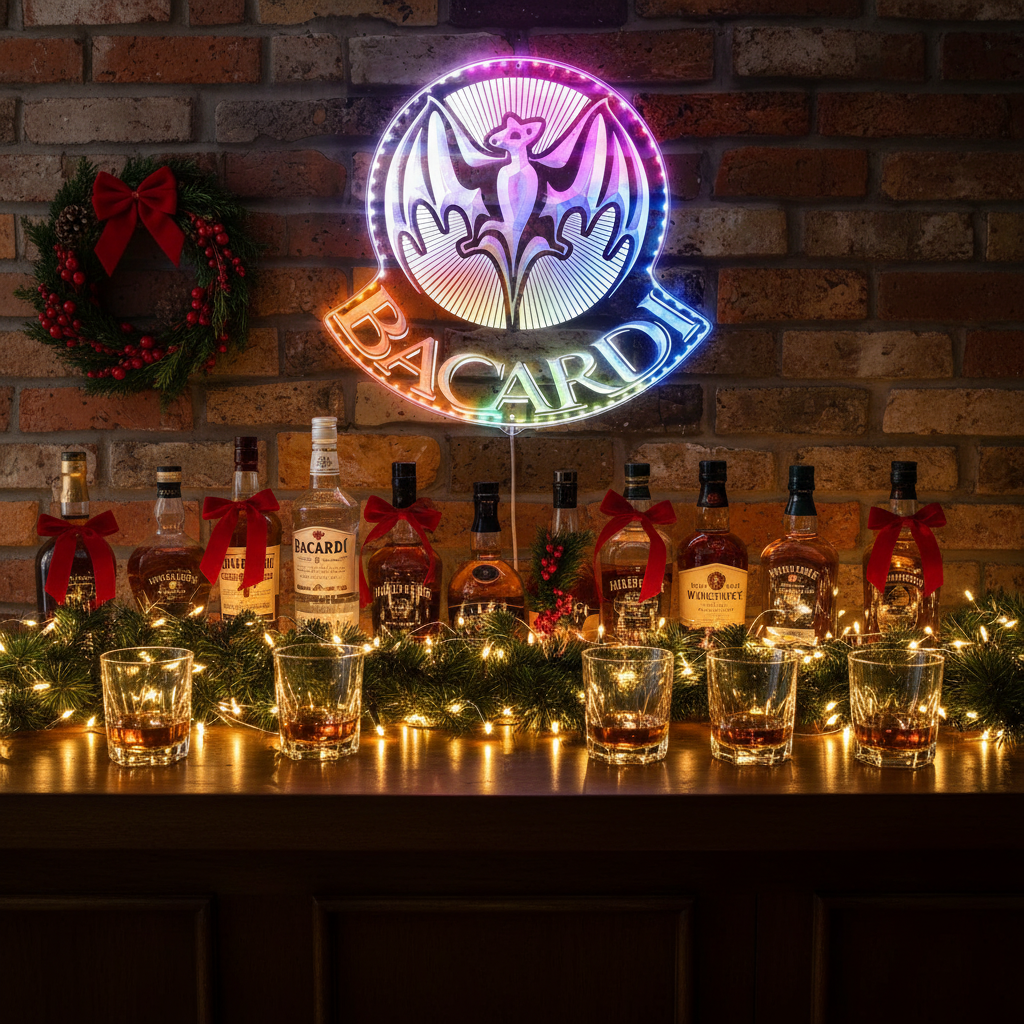 Bacardi Neon LED Sign with Dynamic RGB Colors