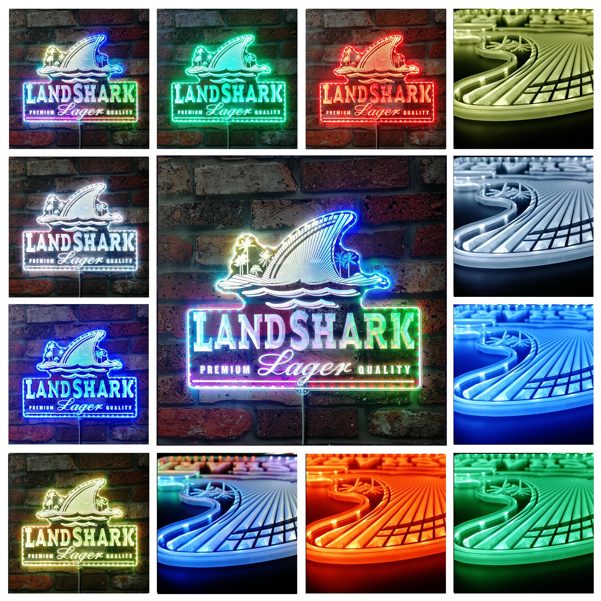 Landshark Larger Dynamic RGB Edge Lit LED Sign