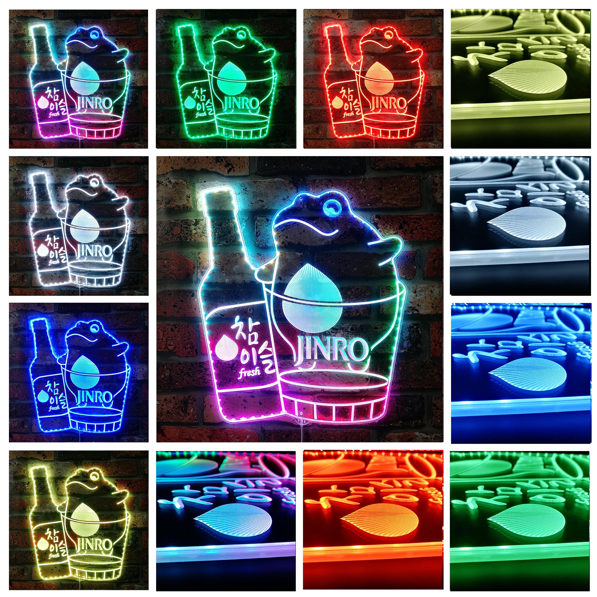 Jinro soju Korean Beer Dynamic RGB Edge Lit LED Sign