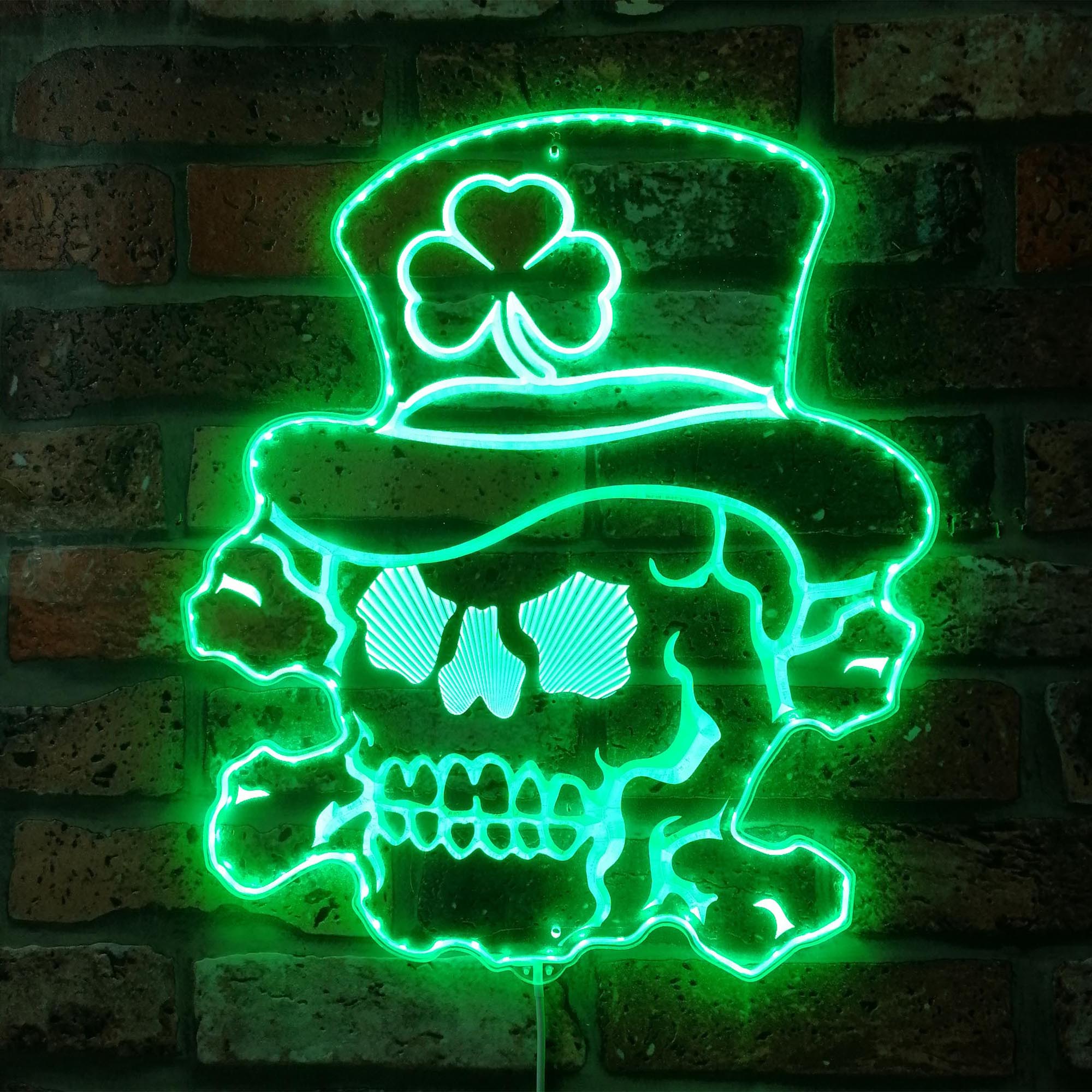 Irish Sugar Skull Dynamic RGB Edge Lit LED Sign