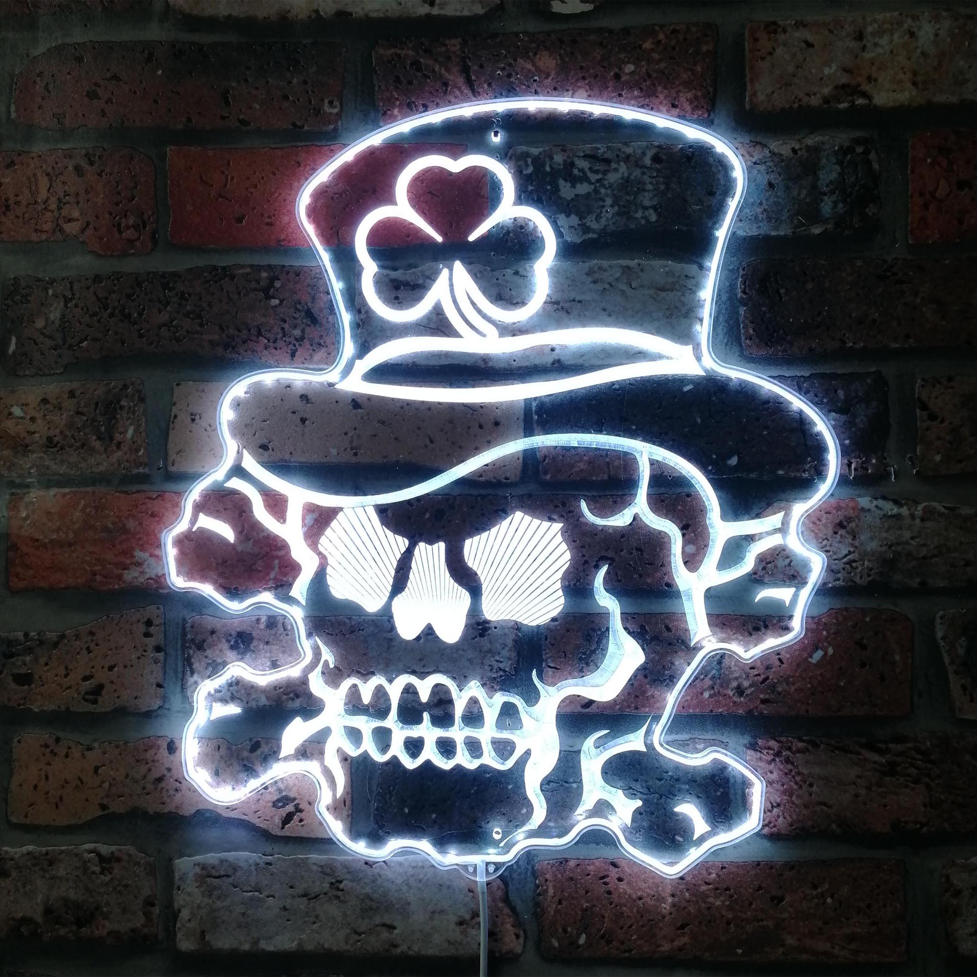 Irish Sugar Skull Dynamic RGB Edge Lit LED Sign