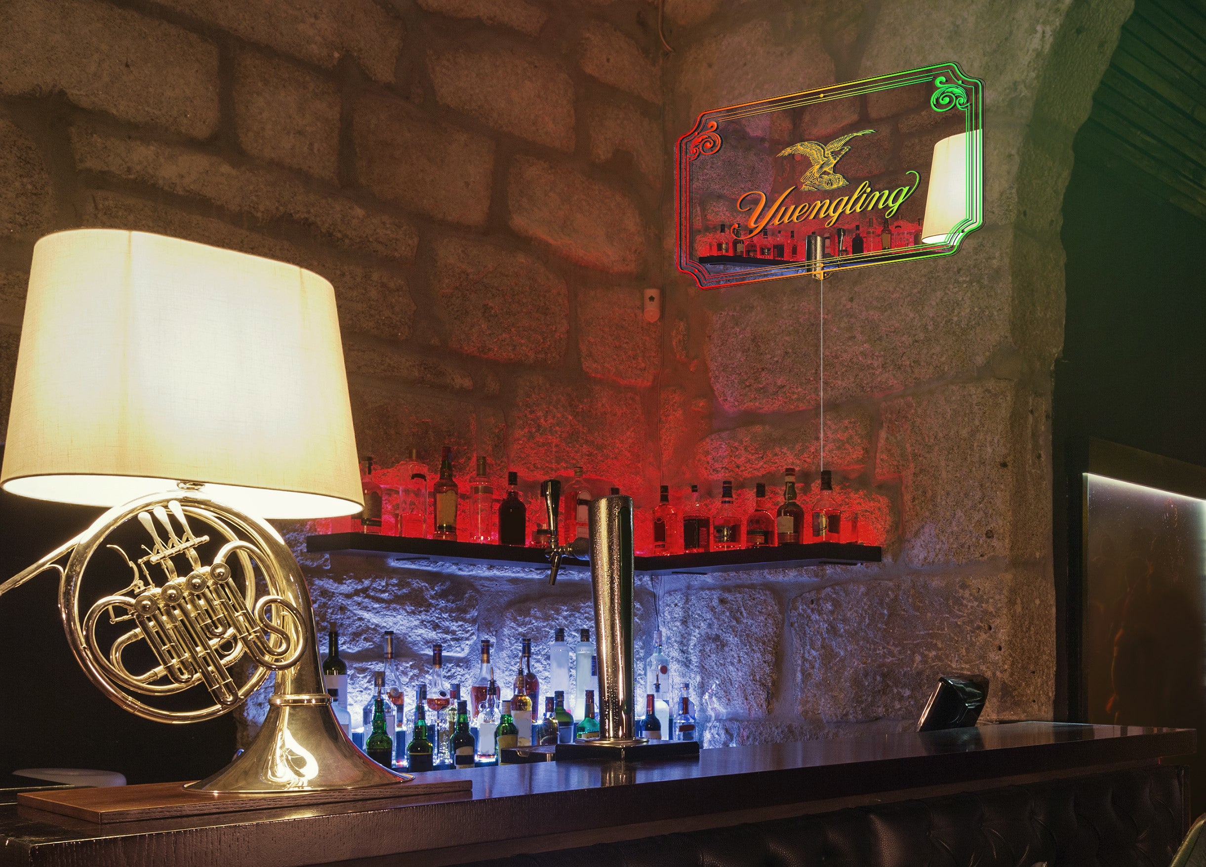 Yuengling RGB LED Neon Sign with Elegant Mirror Backing