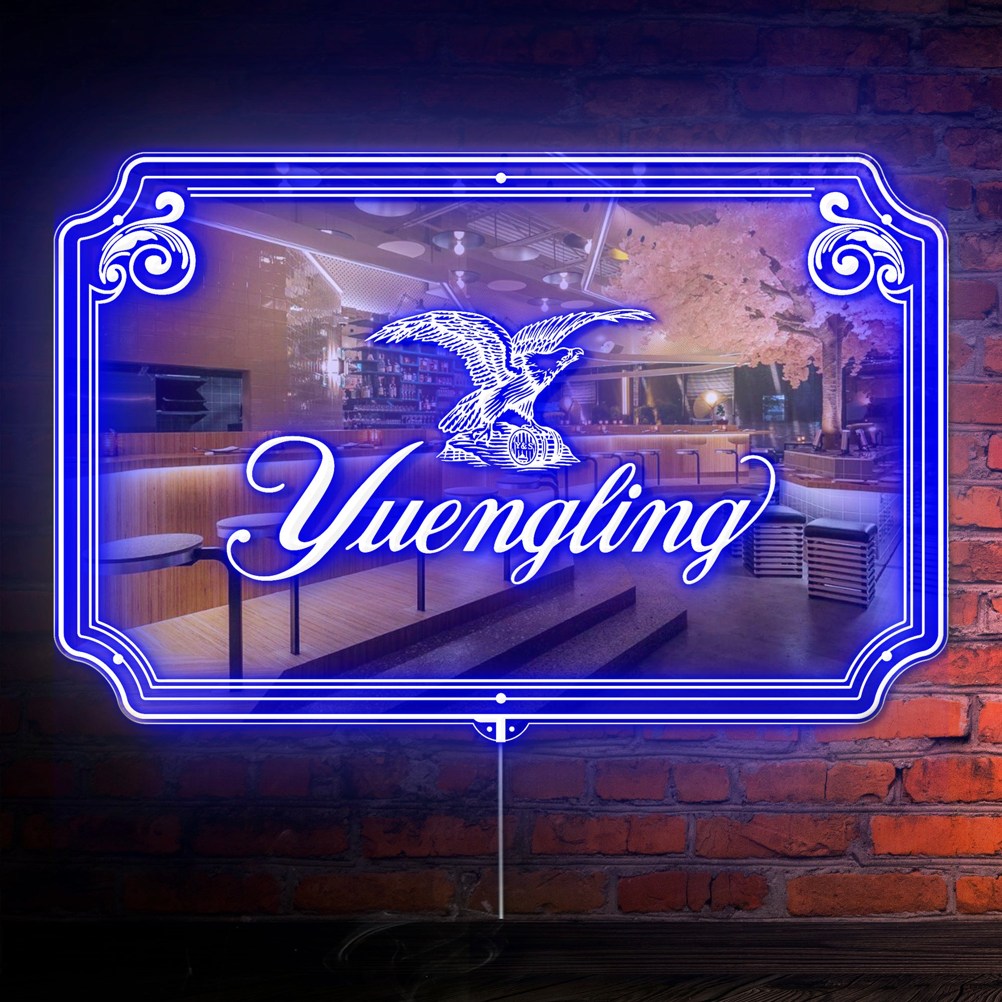 Yuengling RGB LED Neon Sign with Elegant Mirror Backing