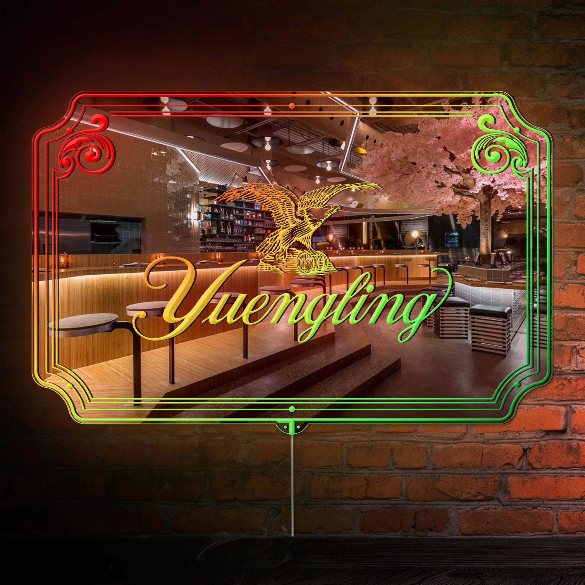 Yuengling RGB LED Neon Sign with Elegant Mirror Backing