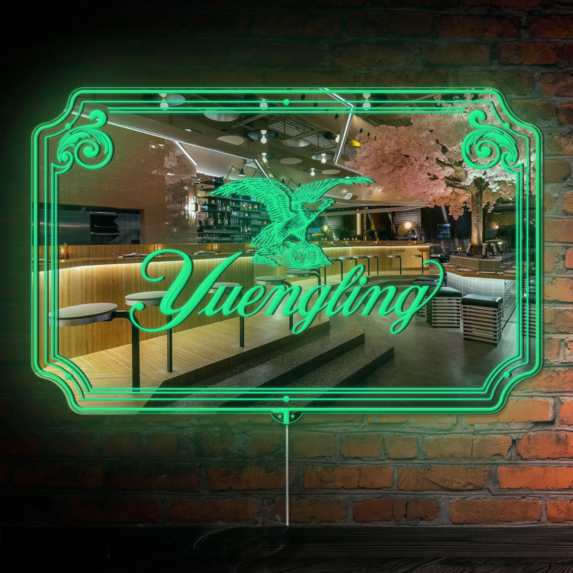 Yuengling RGB LED Neon Sign with Elegant Mirror Backing
