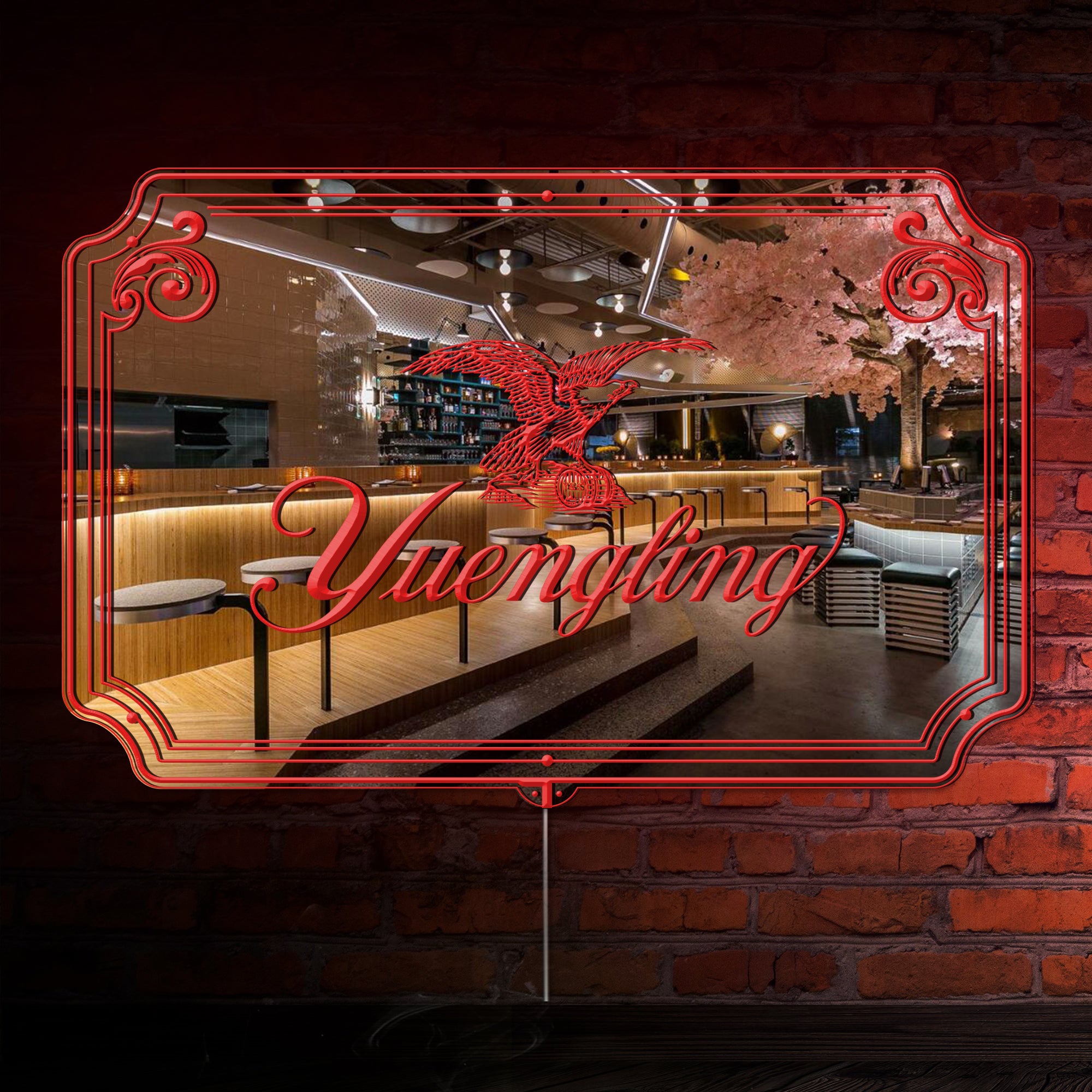 Yuengling RGB LED Neon Sign with Elegant Mirror Backing