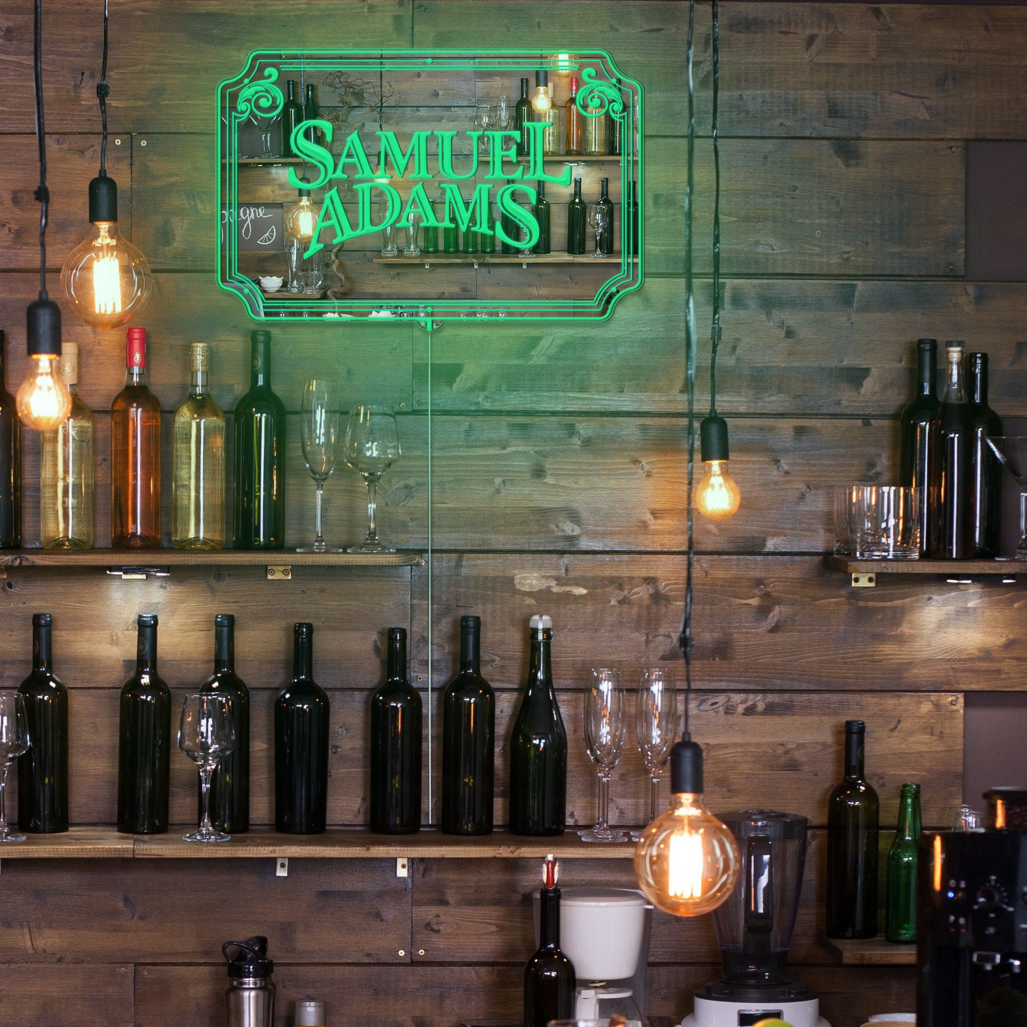 Samuel Adams RGB LED Neon Sign with Elegant Mirror Backing