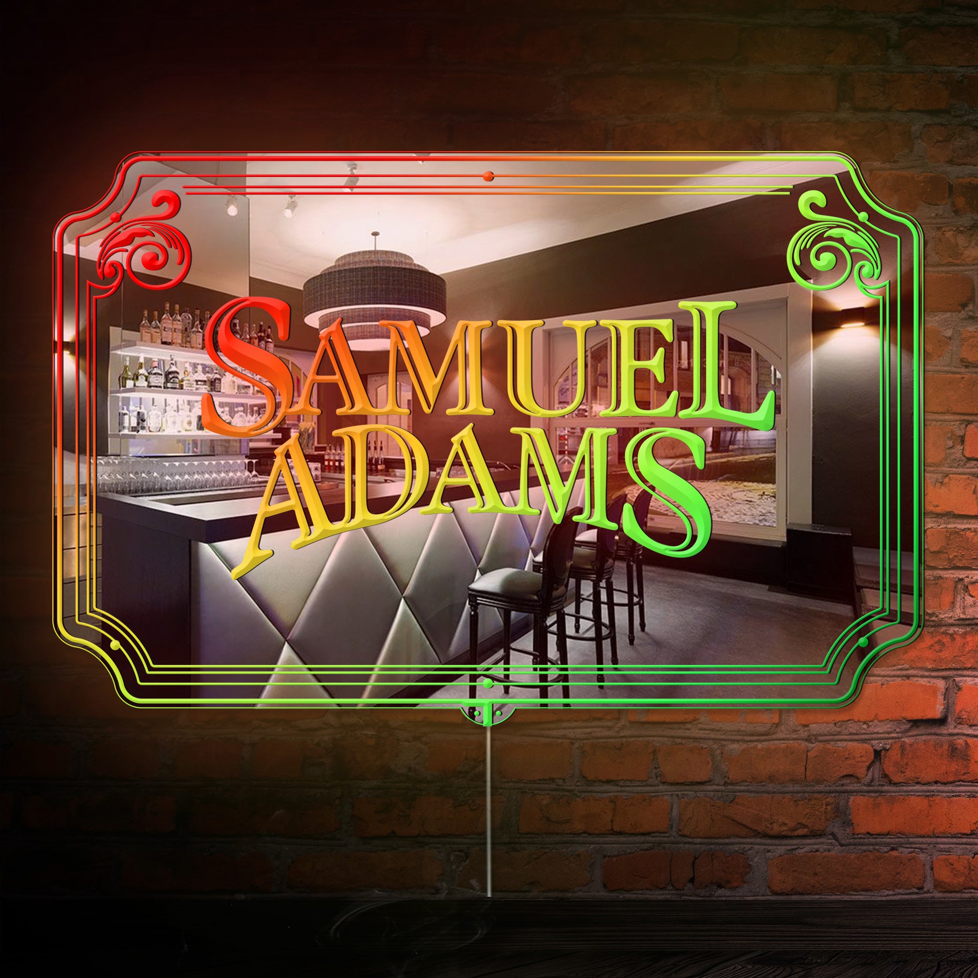Samuel Adams RGB LED Neon Sign with Elegant Mirror Backing