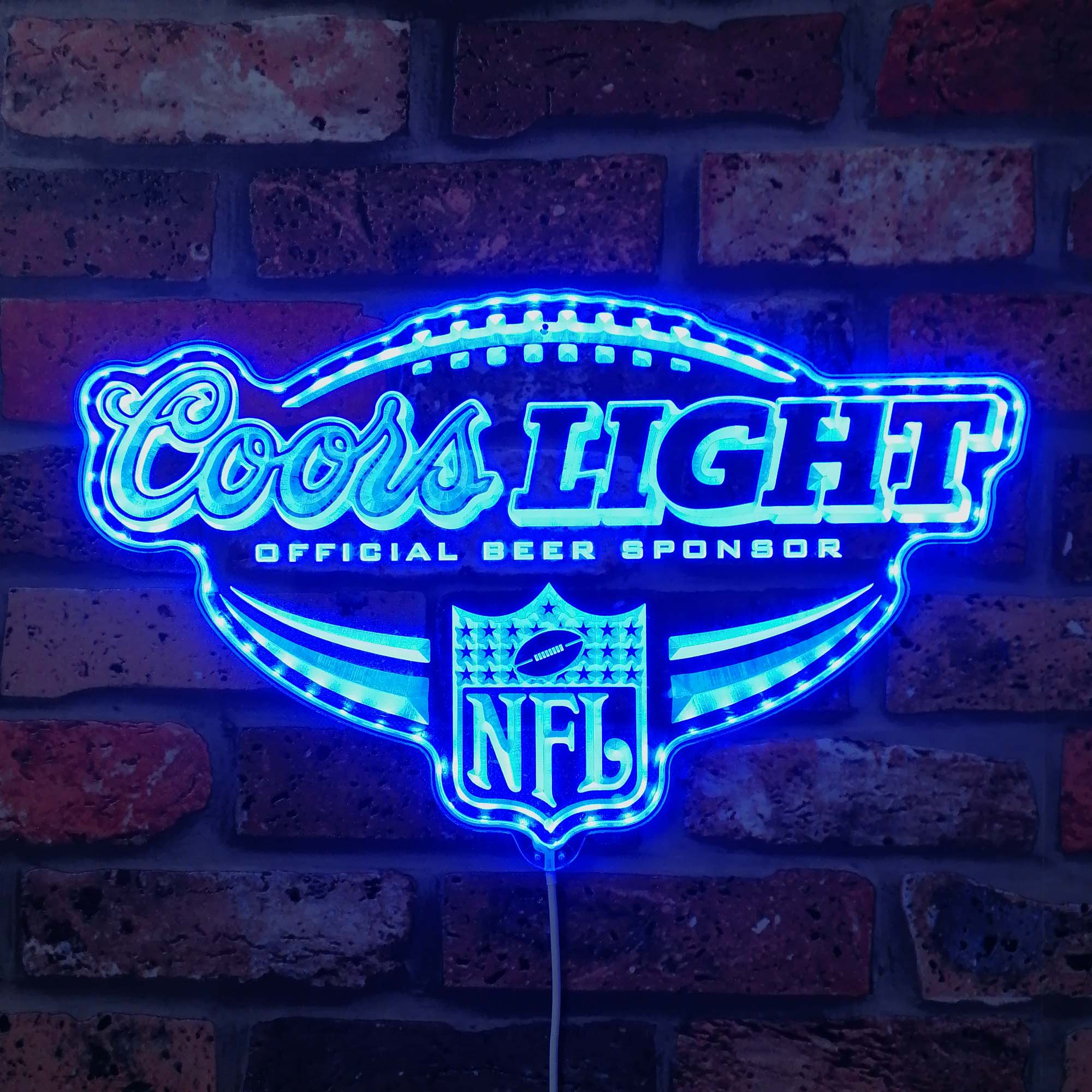 Coors Light NFL Football Dynamic RGB Edge Lit LED Sign